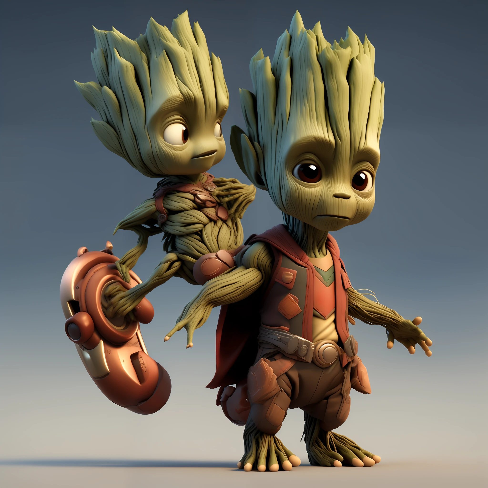 1 CBZBB Very happy baby groot style, detailed smile, detailed face, just one character