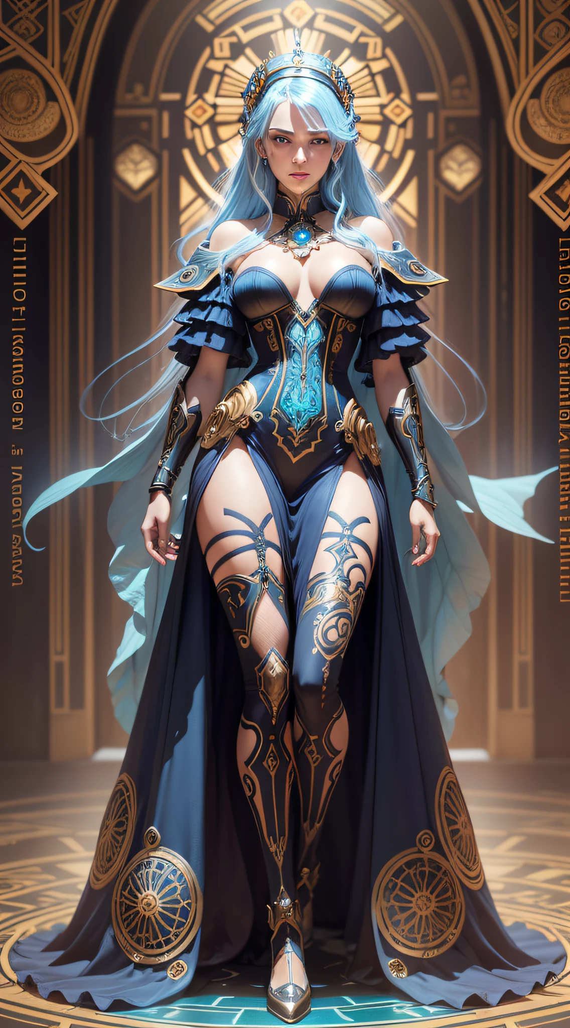 ASHLY YAMILE ARTEAGA BLANQUILLO, starfire, young pale skinny white girl, blue hair, full body, cover, hyperdetailed painting, luminism, Bar lighting, complex, 4k resolution concept art portrait by Greg Rutkowski, Artgerm, WLOP, Alphonse Mucha, little fusion pojatti realistic steampunk, fractal isometrics details bioluminescens : a stunning realistic photograph 30 years , redhead, italian goddness beautiful awesome with big white flowers tiara of wet bone structure, 3d render, octane render, intricately detailed, titanium decorative headdress, cinematic, trending on artstation | Isometric | Centered hipereallistic cover photo awesome full color, hand drawn, dark, gritty, realistic mucha, klimt, erte .12k, intricate. hit definition , cinematic,Rough sketch, mix of bold dark lines and loose lines, bold lines, on paper , full body with velvet dress, humanoid, Full body.