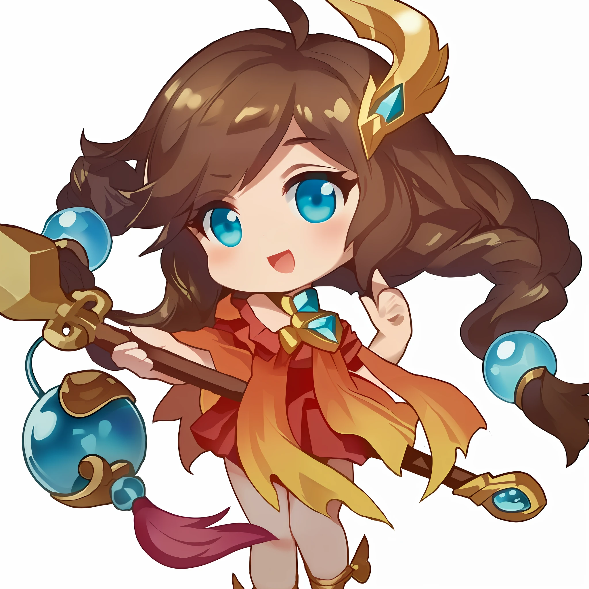 A cartoon image of a girl with a wand, dark purple details