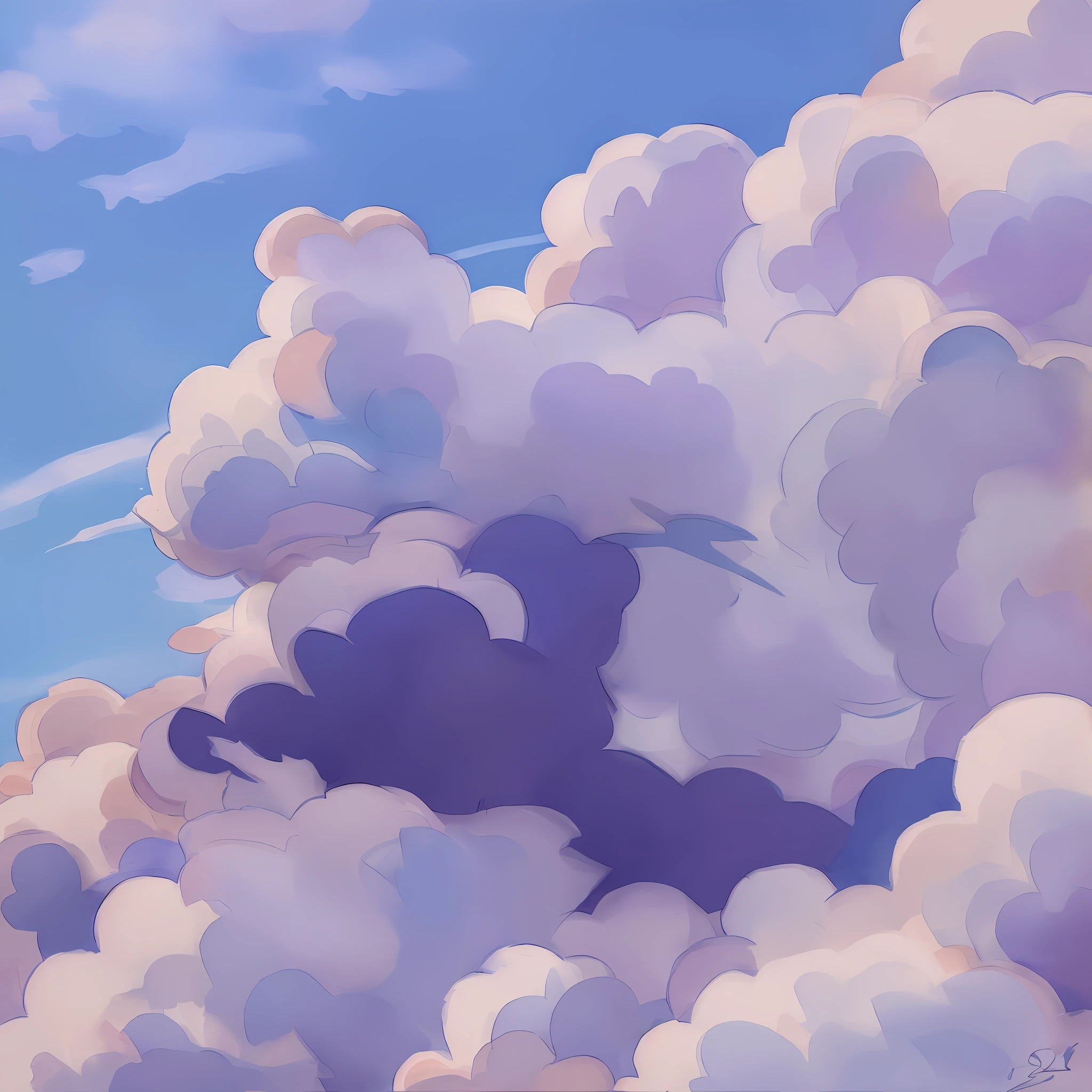 Blue sky with. clouds. Painting. copic marker --auto --s2