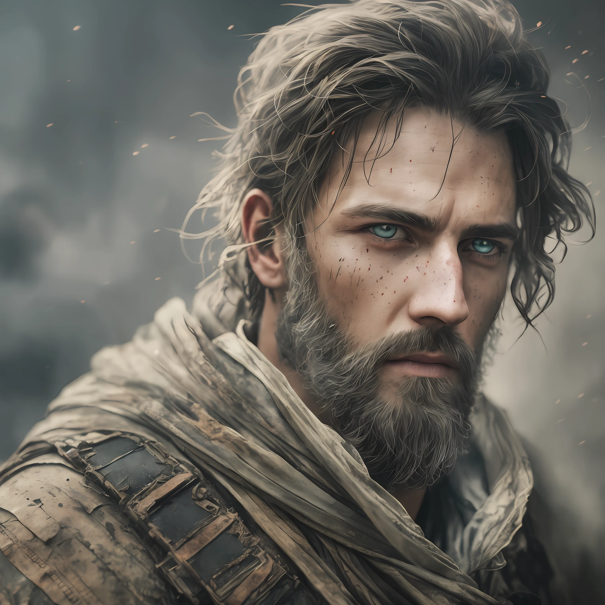 ghost, watercolor wash, lineart, transparant smoke, glowing, rugged, rugged clothes, glowing eyes, detailed eyes, fine lines, portrait, messy hair, masterpiece, 8 k, cinematic dramatic atmosphere, volumetric lighting, cinematic lighting, studio quality, fantasy, intricate, unreal engine 5 --auto --s2