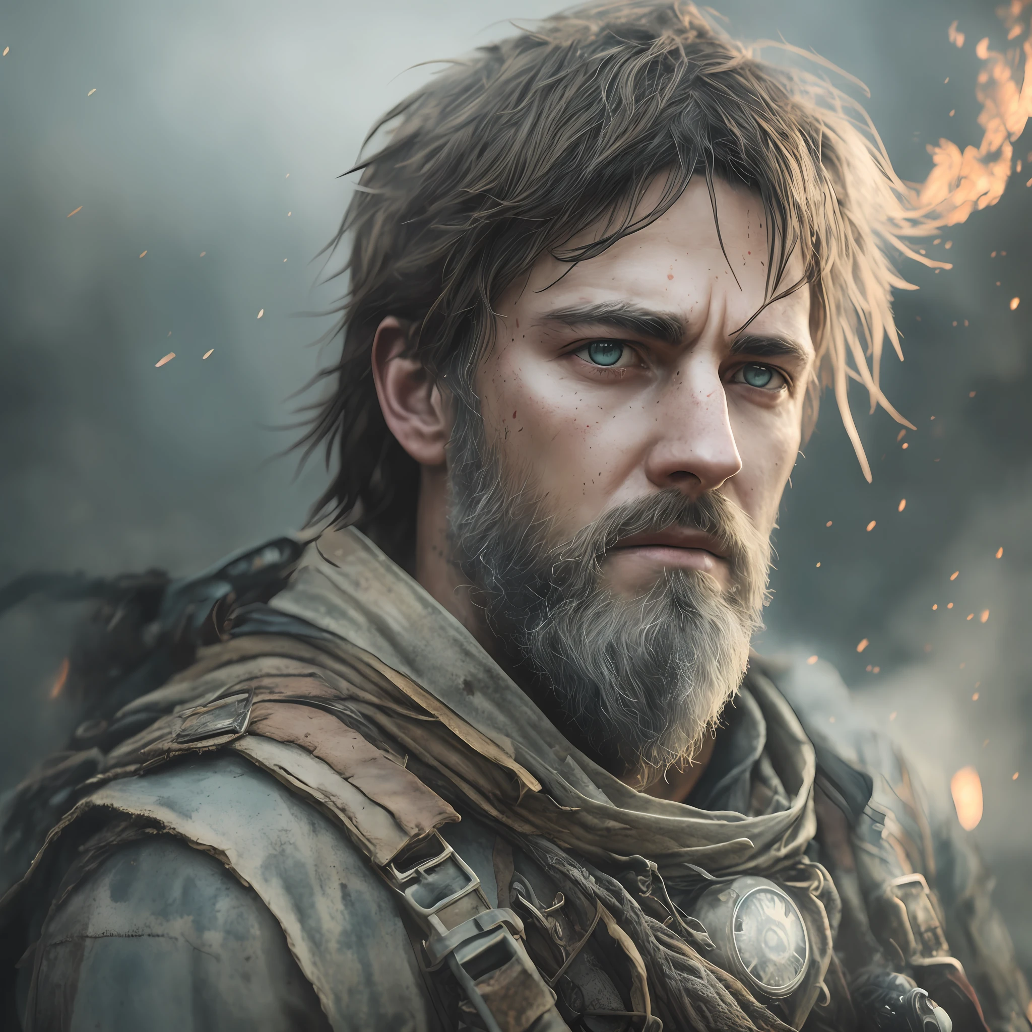 ghost, watercolor wash, lineart, transparant smoke, glowing, rugged, rugged clothes, glowing eyes, detailed eyes, fine lines, portrait, messy hair, masterpiece, 8 k, cinematic dramatic atmosphere, volumetric lighting, cinematic lighting, studio quality, fantasy, intricate, unreal engine 5 --auto --s2