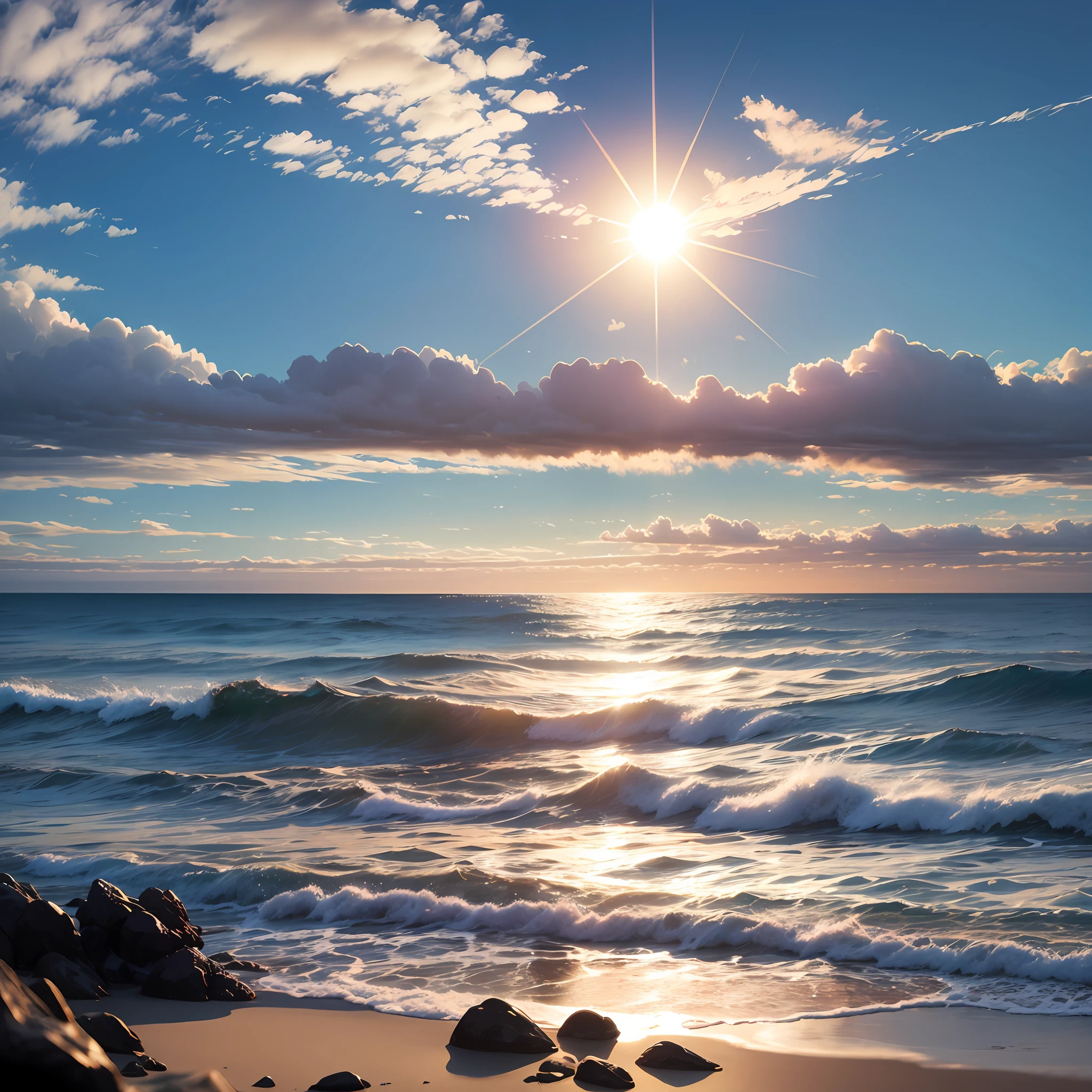 The morning sun shines on the ocean --auto --s2