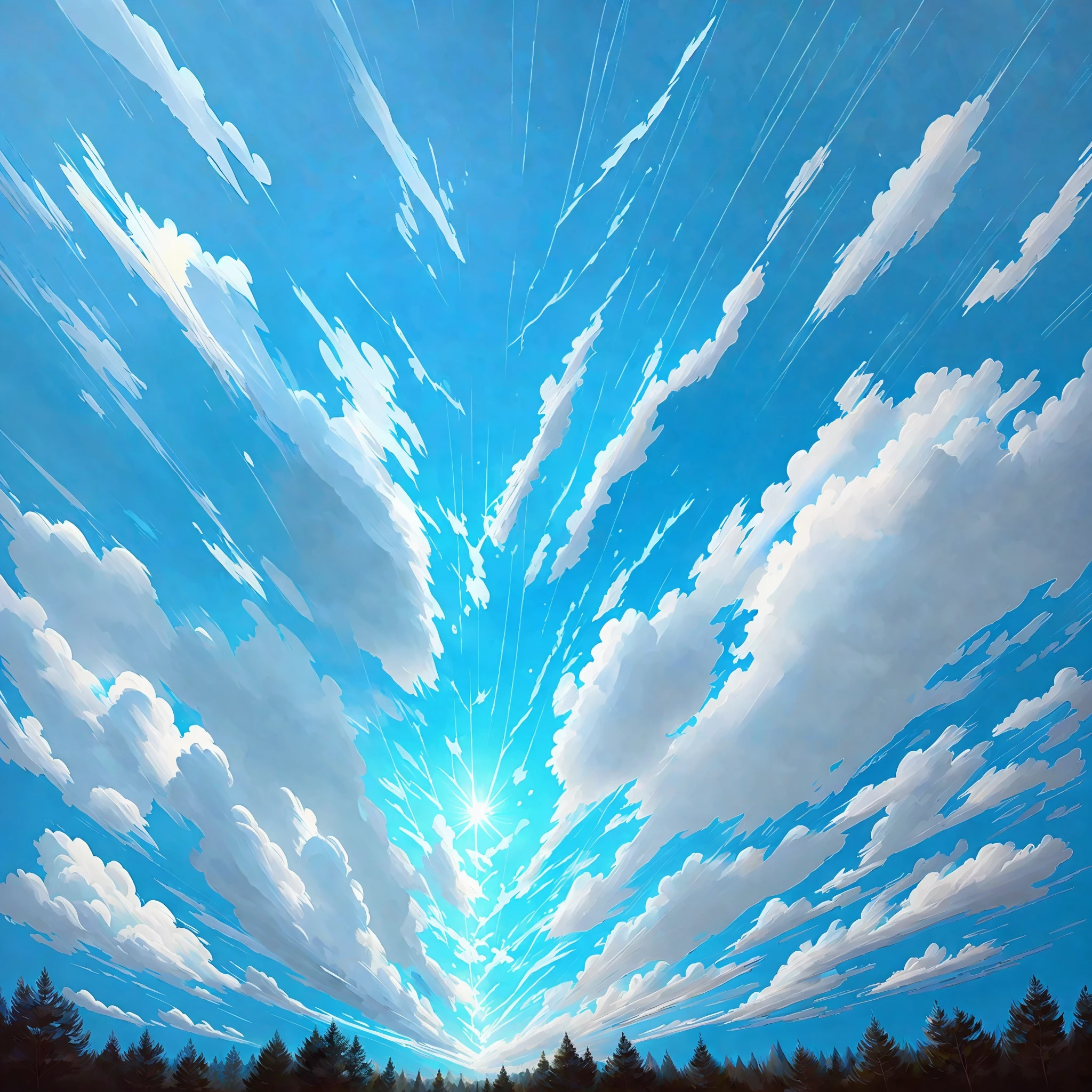 Sky. light blue with. Pic painting. --auto --s2