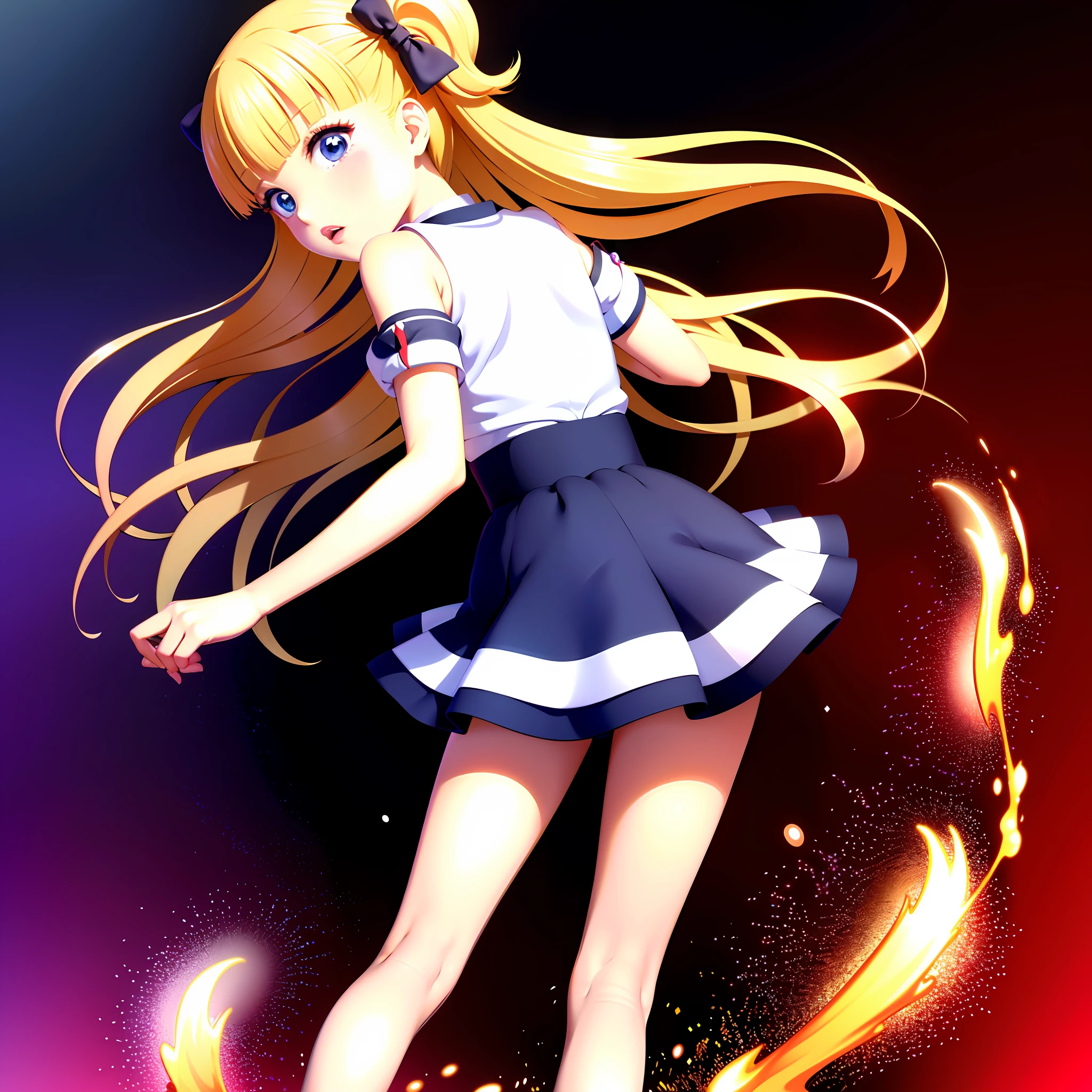 best quality, ultra high res, 1girl,hairpin, full body, bare shoulders, half body under water,cinematic angle,from behind,thigh gap,cleavage,revealing,see-through,professional lighting,thighhighs,sailor collar,necklace, look at viewer