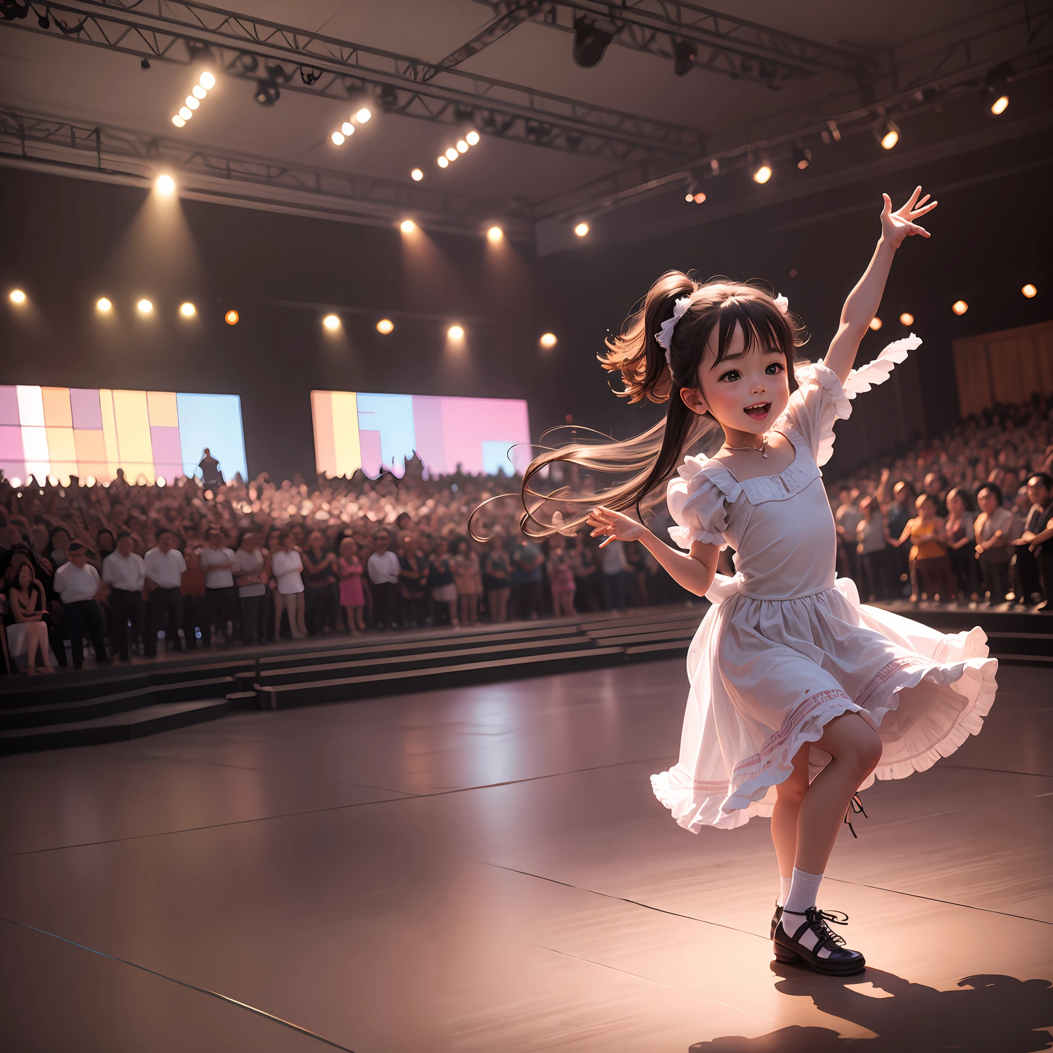 Cute little kids dancing on stage