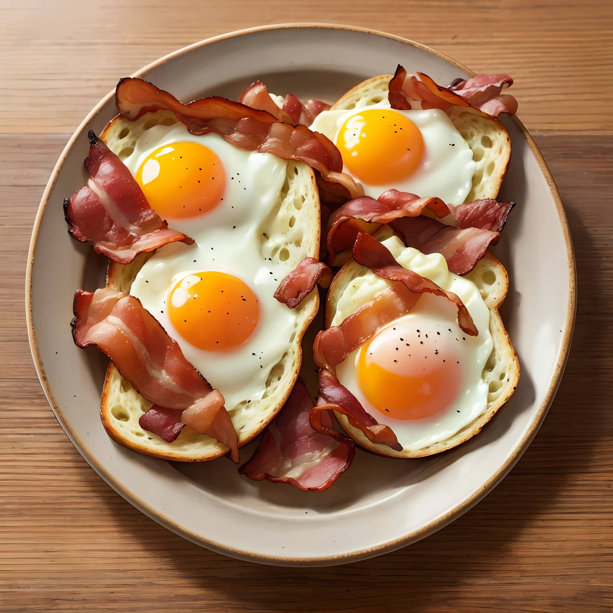 Bacon and eggs that look like they appear in Ghibli movies, top quality --auto --s2