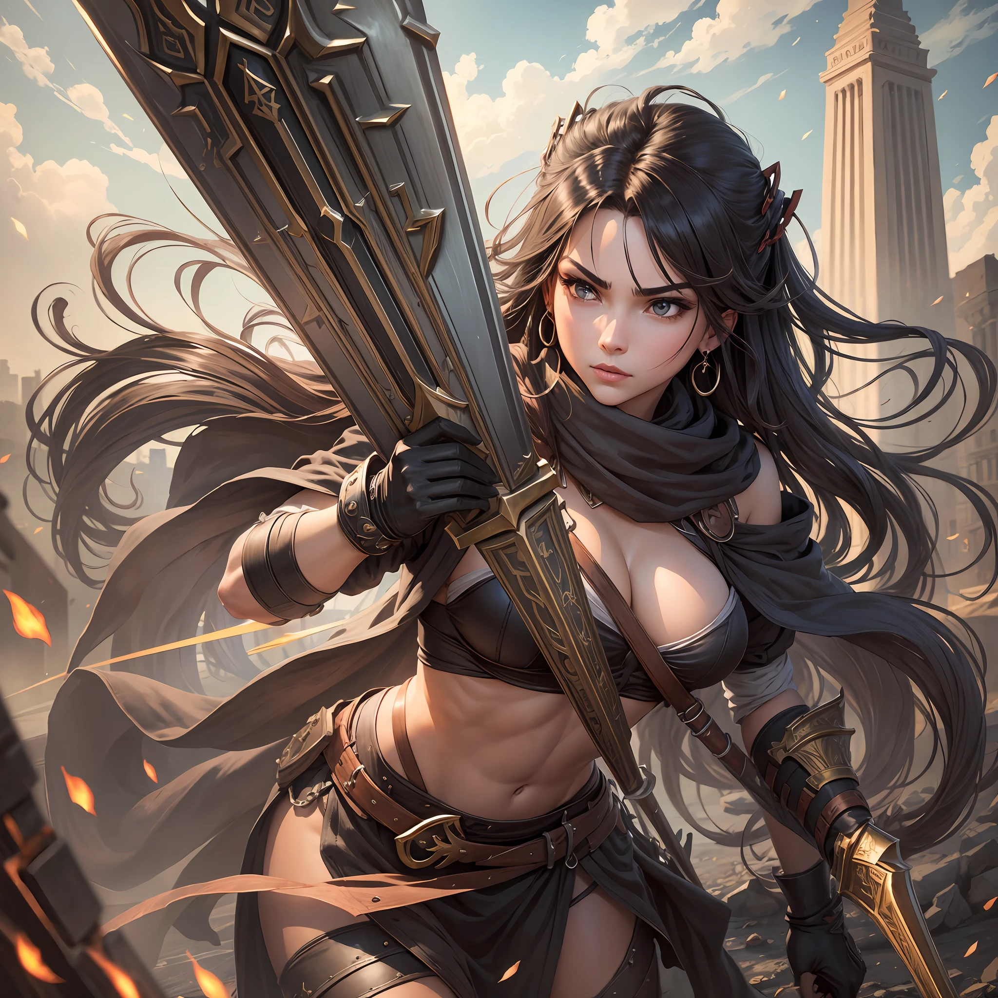 A weapon, sickle, six feet long, made of half heavenly bronze, half deadly steel --auto --s2