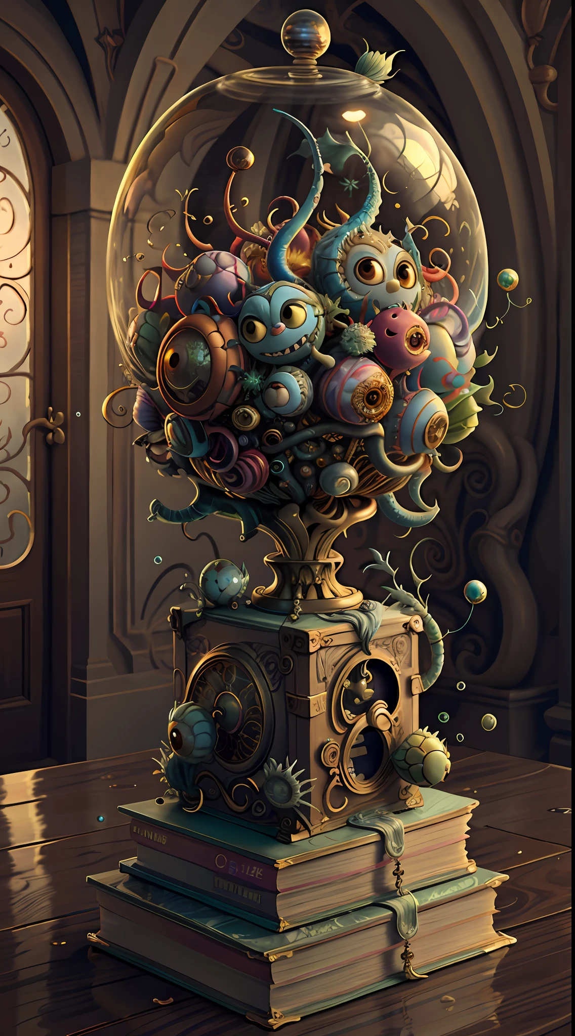 (best quality: 1.4), (masterpiece: 1.2), detailed, complex, high resolution, iridescent colors, A charming and fascinating creature with otherworldly forms that blend the best aspects of the monster human form and the innocent charm of a precocious child, scales, wings, blue, texture, complex, gorgeous, 3D, highly detailed, decorative style, Tim Burton, Dale Chihuly, Bruce Zheng, Cyril Rolando, H. R. Giger $plastic$ Grid: Real Lenoid afremov style, wet, fire