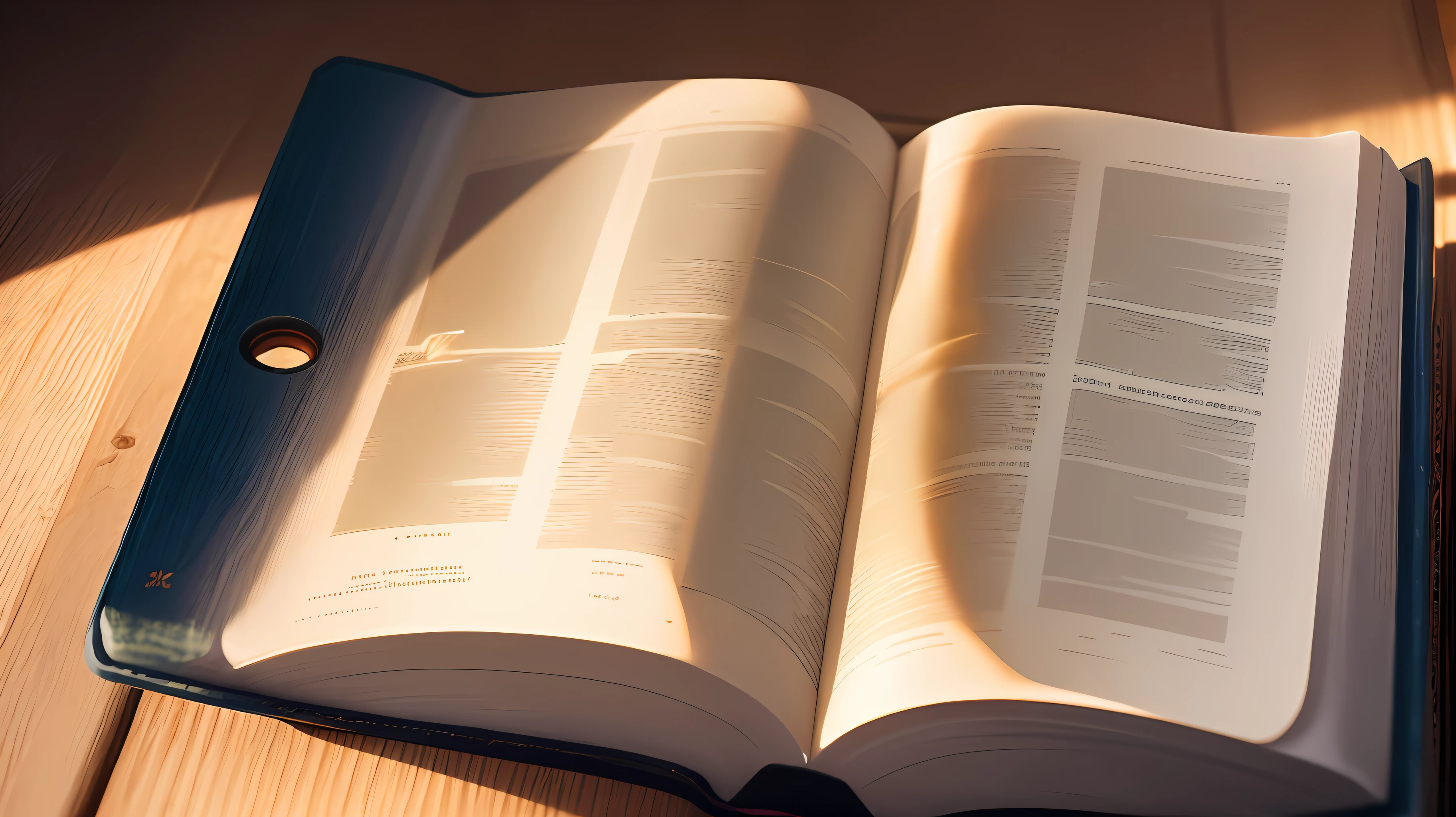 Image of an open Bible with a light shining on it, extremely high quality images, 8k, high quality detail, oil painting style