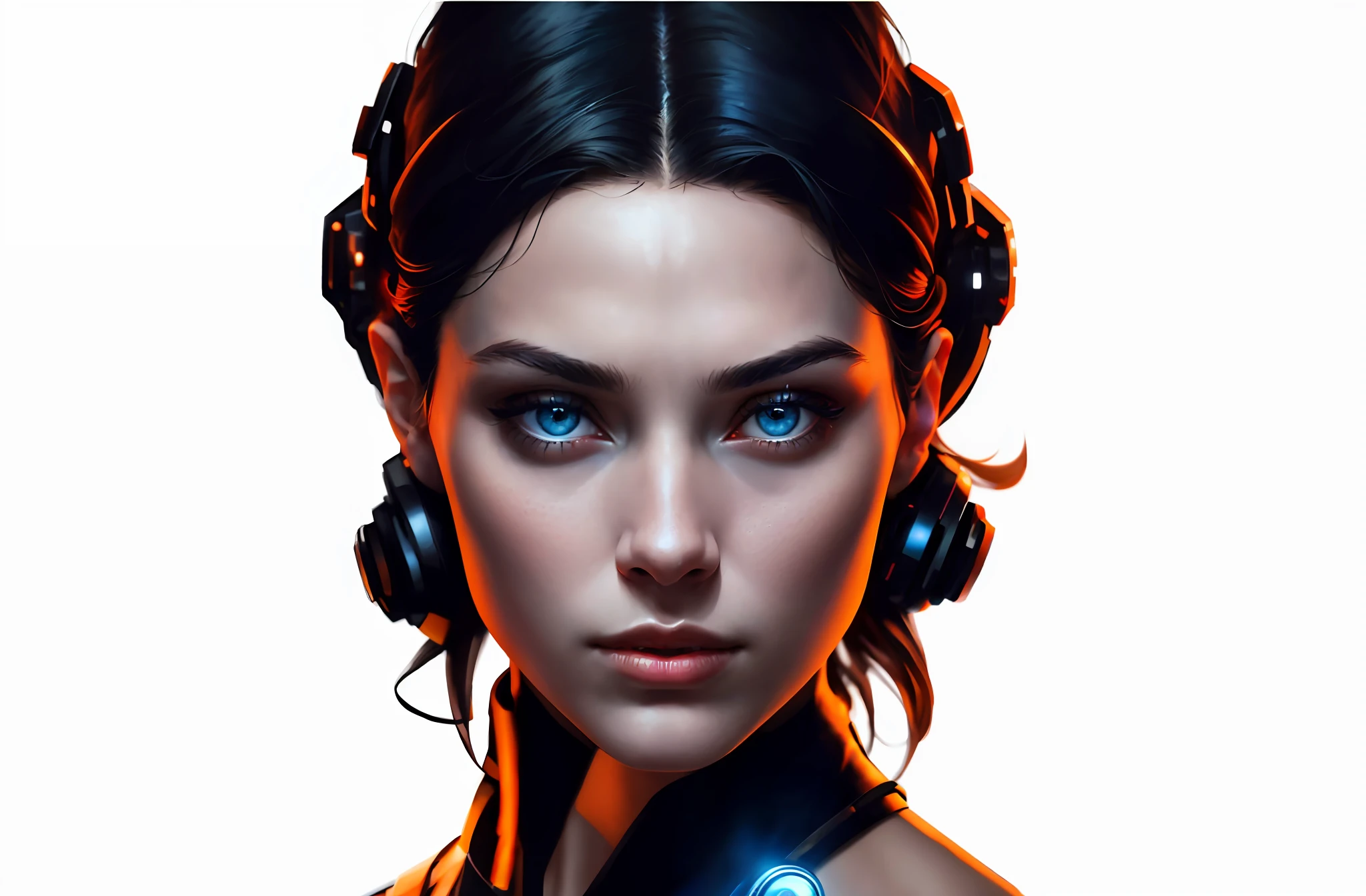 a close up of a woman with a black and blue dress, 4k highly detailed digital art, 4k detailed digital art, realistic digital art 4k, realistic digital art 4 k, stunning digital illustration, portrait beautiful sci - fi girl, portrait of a sci - fi woman, digital artwork 4 k, the cyberpunk girl portrait, beautiful cyberpunk girl face, epic portrait illustration --auto --s2