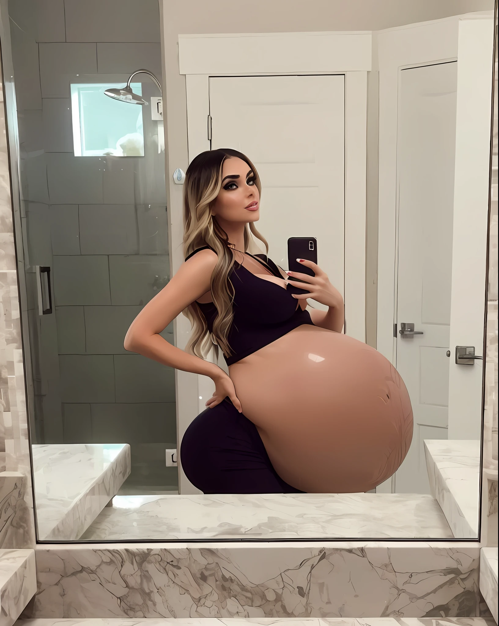 beautiful pregnant woman, beautiful busty woman, amazing stunningly beautiful, most beautiful women ever, enormous natural breasts, voluptuous, deep cleavage, beautiful busty model, sexy, enormous massive huge big boobs, gorgeous face, bright big eyes, sexy makeup, wavy hair