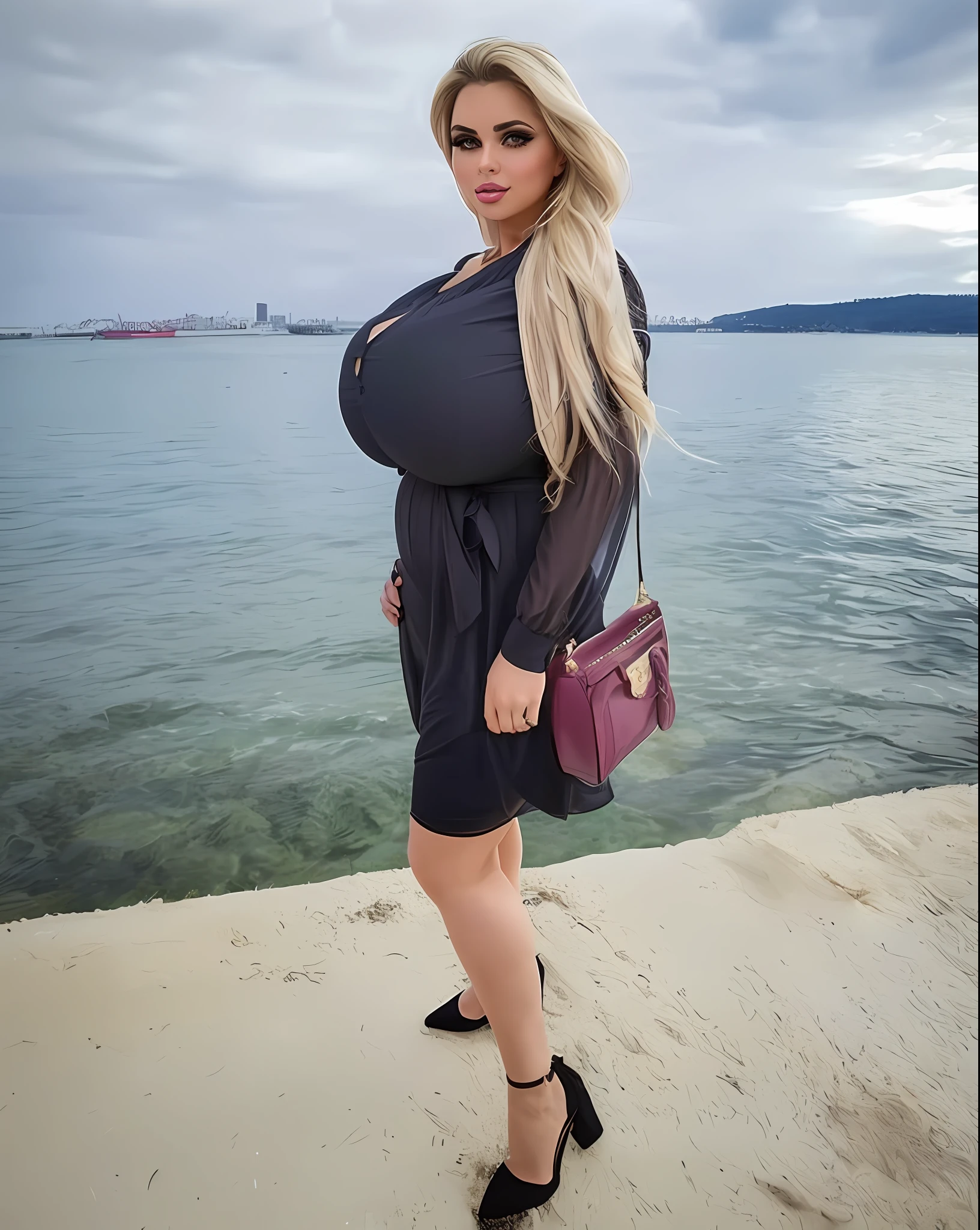 beautiful pregnant woman, beautiful busty woman, amazing stunningly beautiful, most beautiful women ever, enormous natural breasts, voluptuous, deep cleavage, beautiful busty model, sexy, enormous massive huge big boobs, gorgeous face, bright big eyes, sexy makeup, wavy hair, enormous round pregnant belly