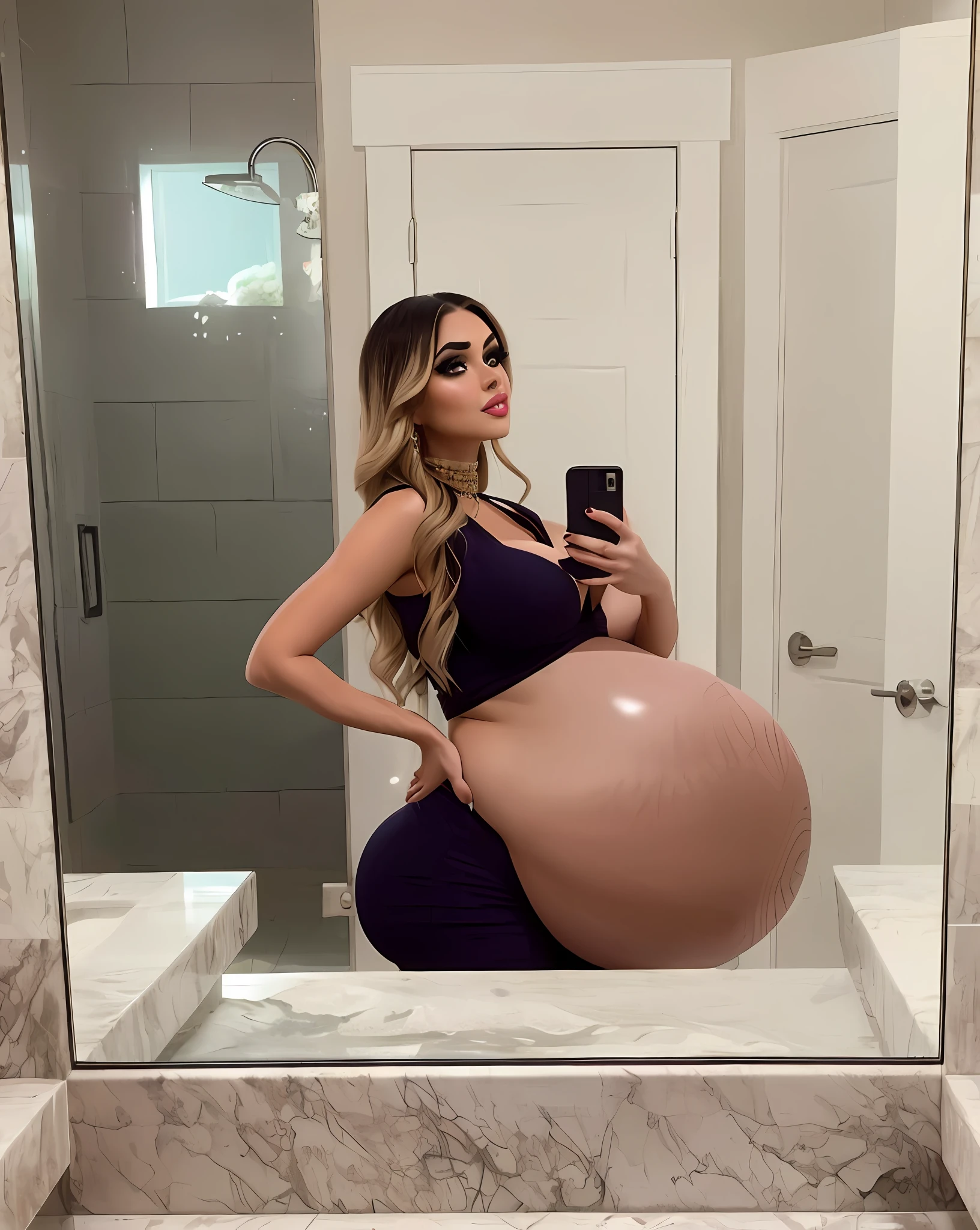 beautiful pregnant woman, beautiful busty woman, amazing stunningly beautiful, most beautiful women ever, enormous natural breasts, voluptuous, deep cleavage, beautiful busty model, sexy, enormous massive huge big boobs, gorgeous face, bright big eyes, sexy makeup, wavy hair, enormous round pregnant belly