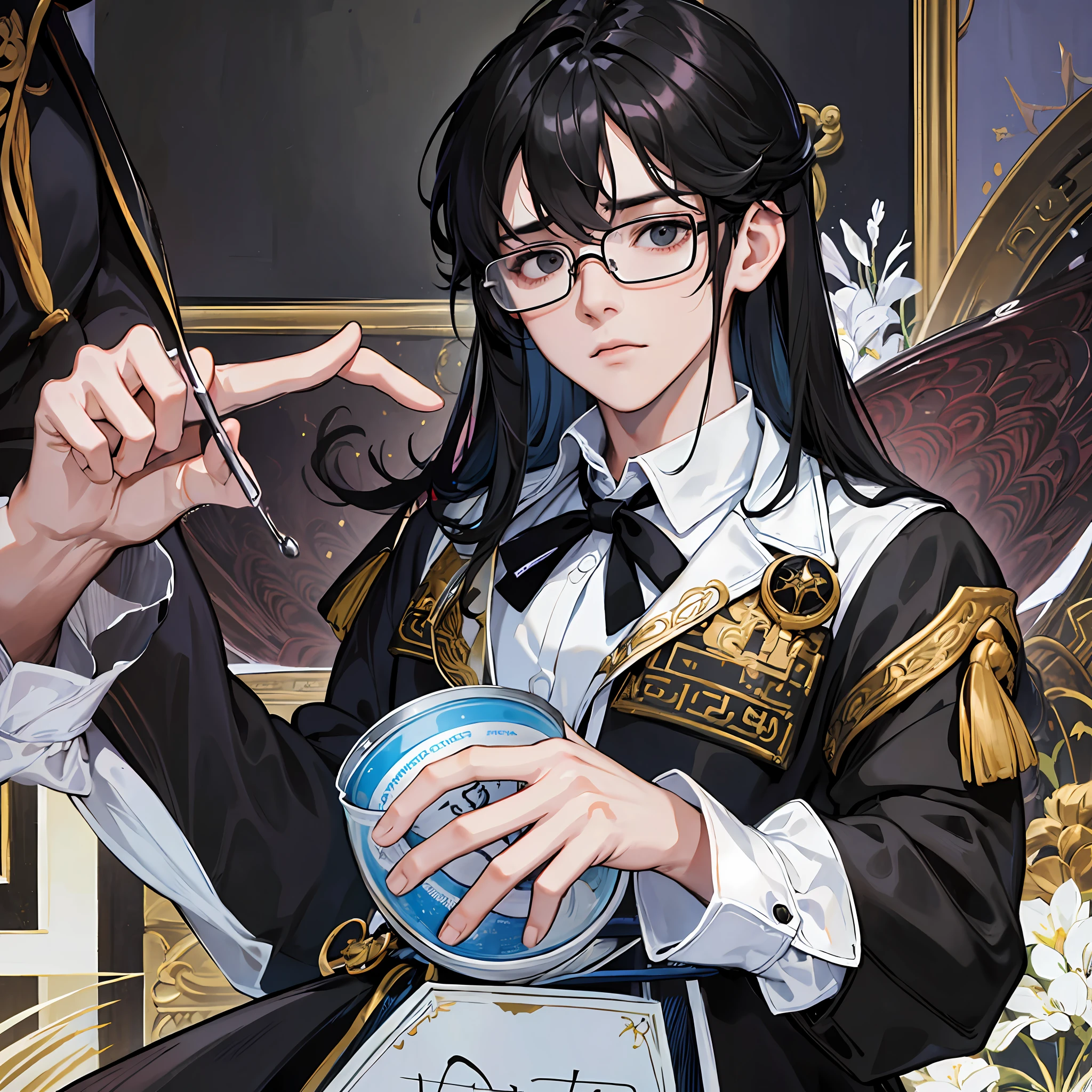 Top quality, masterpiece, 4k, detail, detail, detail, face, gerbourg, pixiv, male, Japan, blindfolded, long bangs, lazy eyes, dead eyes, slit eyes, mossy, not cool, glasses, delicate features, rough skin, dark circles, black hair, black eyes, yin kya, brooding, black-rimmed glasses, lloyd glasses, subservience, beauty, youth, school, school run, uniform, dark look, sober, simple clothes, sick, mentally unstable, menhera, depression, disheveled hair, black clothes, dark expression, scared of people, social phobia, bullied, scared, sissy, crybaby, loser, squishin Bishonen --auto --s2