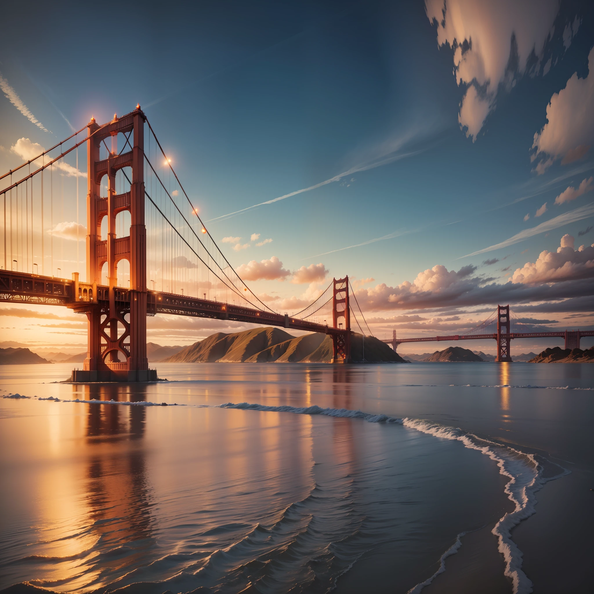 golden gate, masterpiece, best quality, 8k landscape --auto --s2