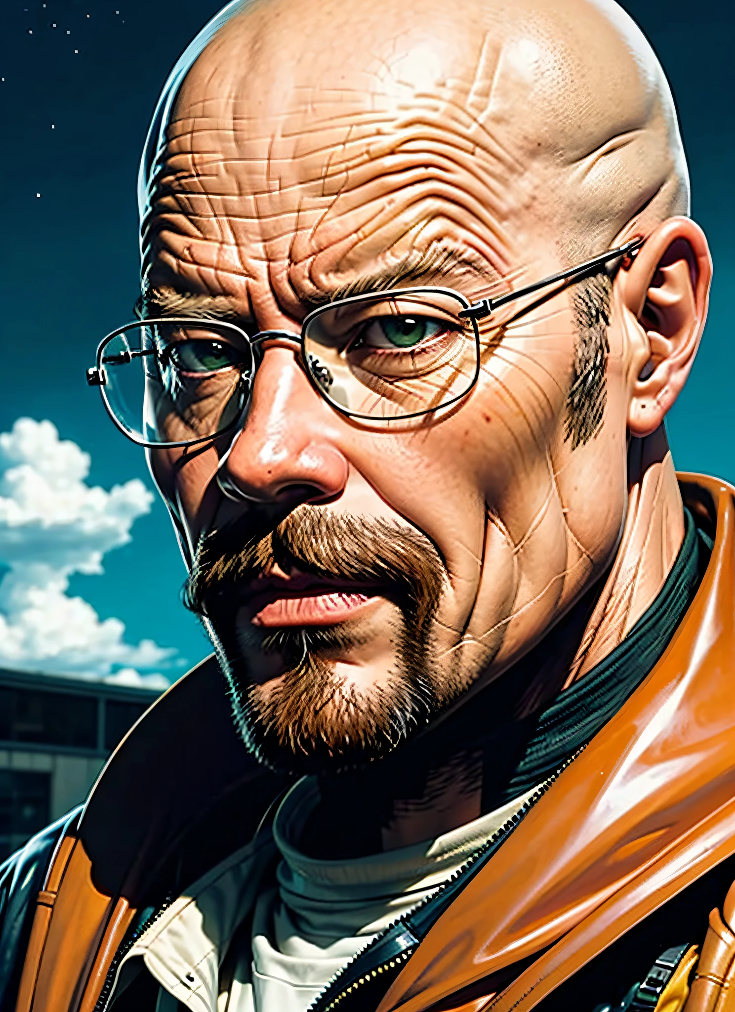 bald, glasses, moustache, walter white, breaking bad, wanna cook