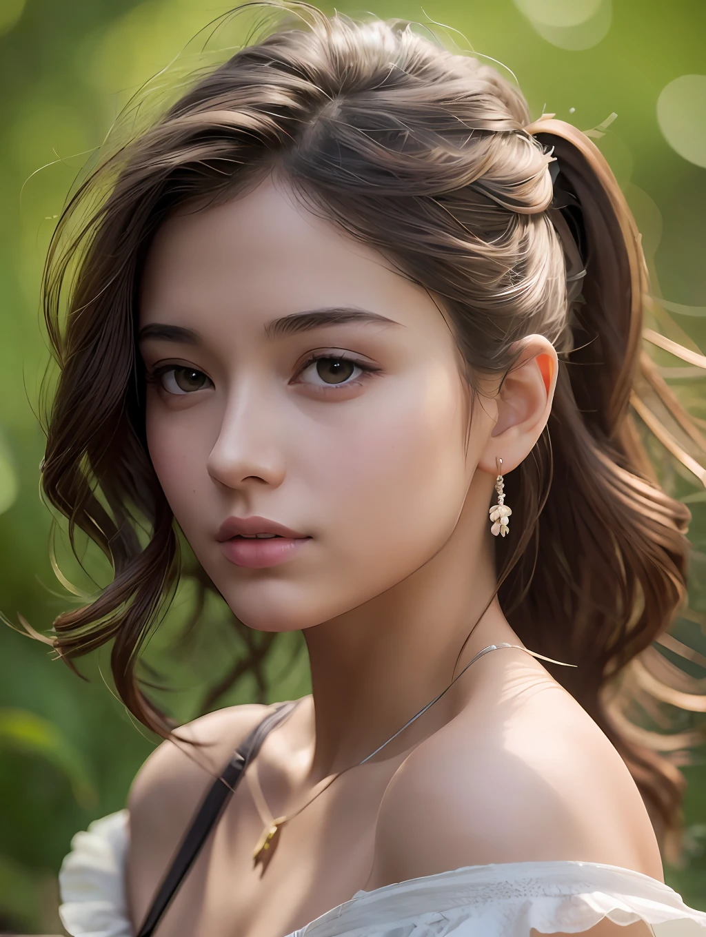 Best quality, masterpiece, ultra high res, (photorealistic:1.4), raw photo, 1girl, off shoulder, cinematic lighting --auto --s2