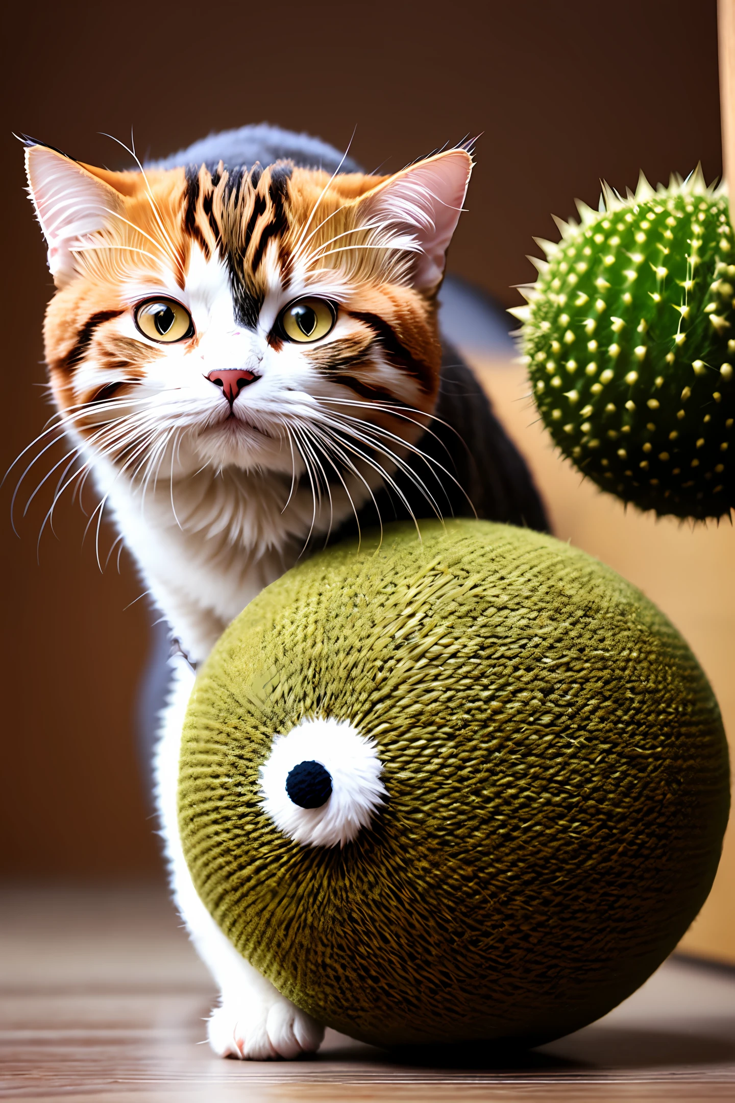 Chibi 😅 cat
With woolen ball, with prickly eyes
