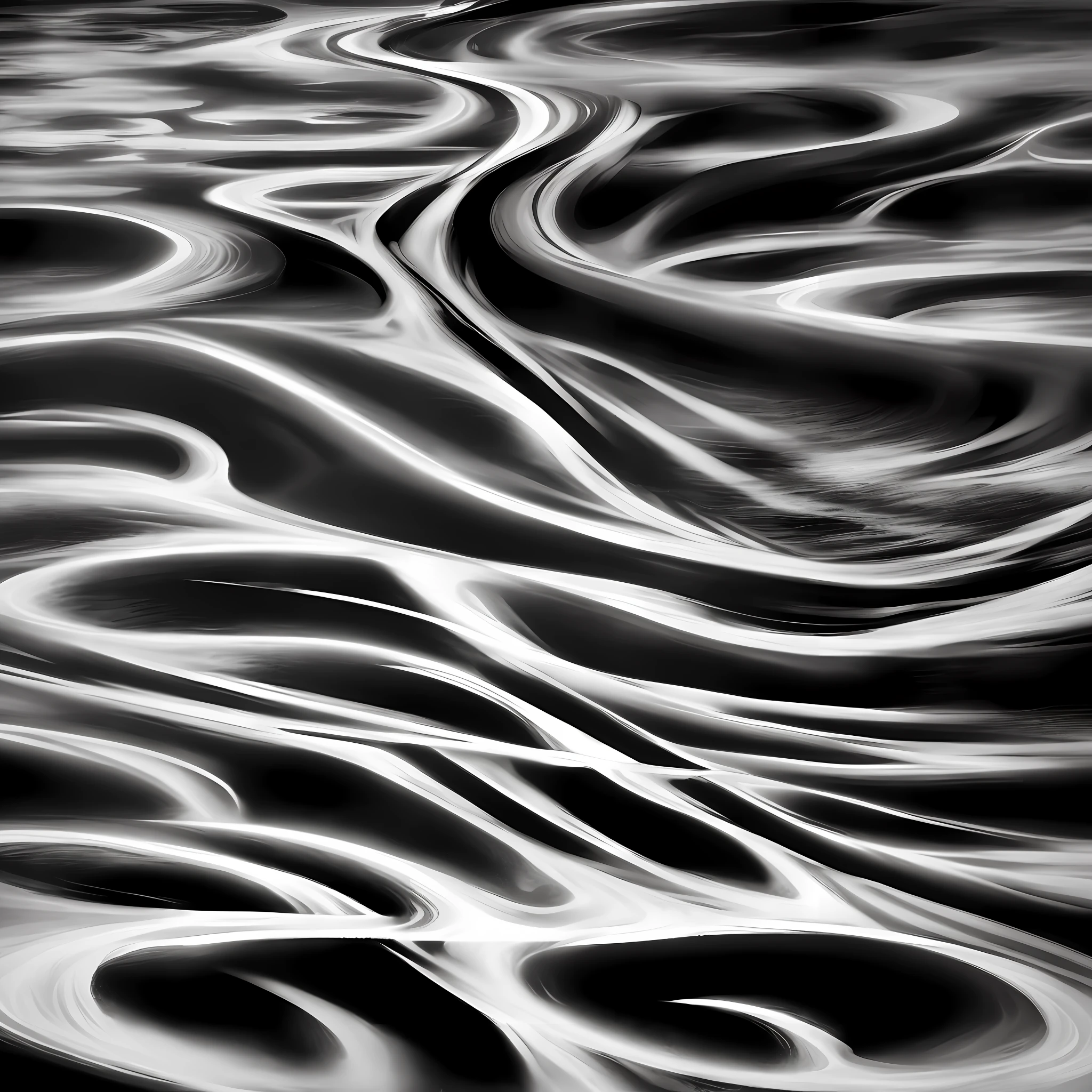 Abstract black and white river art