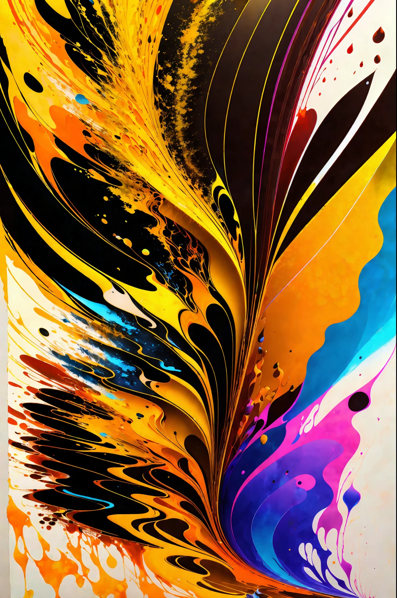 (abstract art 3D:1.2), vibrant color mix brown, ochre, gold, white and black and phosphorecent, 3D cells, "high-relief vivid brushstrokes", fluid paint technique, acrylic paint (whirlpool:0.8), subsurface glare, psychedelic lighting, stunning glow, scattering effects,(awarded by Alberto Seveso:1.3)