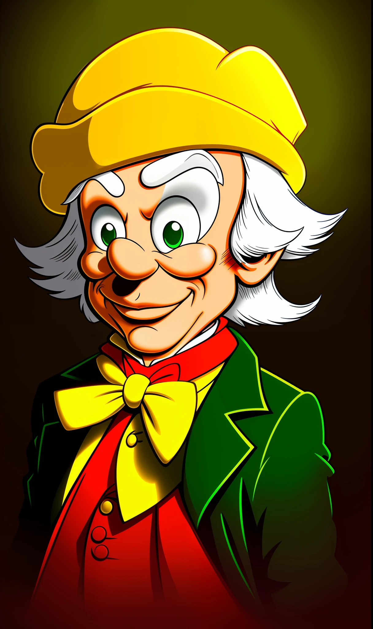 RAW, style, a stunning cartoon portrait of Uncle Scrooge with striking features. He must be diving into currencies of various nationalities like gold, dollar and real. Please pay close attention to details such as shadows and real money coins. Try different lighting techniques to enhance the atmosphere of the image, The final product should be a masterpiece that captures the essence of Uncle Scrooge's cartoon, sharp focus, volumetric mist, 8k, UHD, DSLR, high quality, film grain, Fujifilm XT3