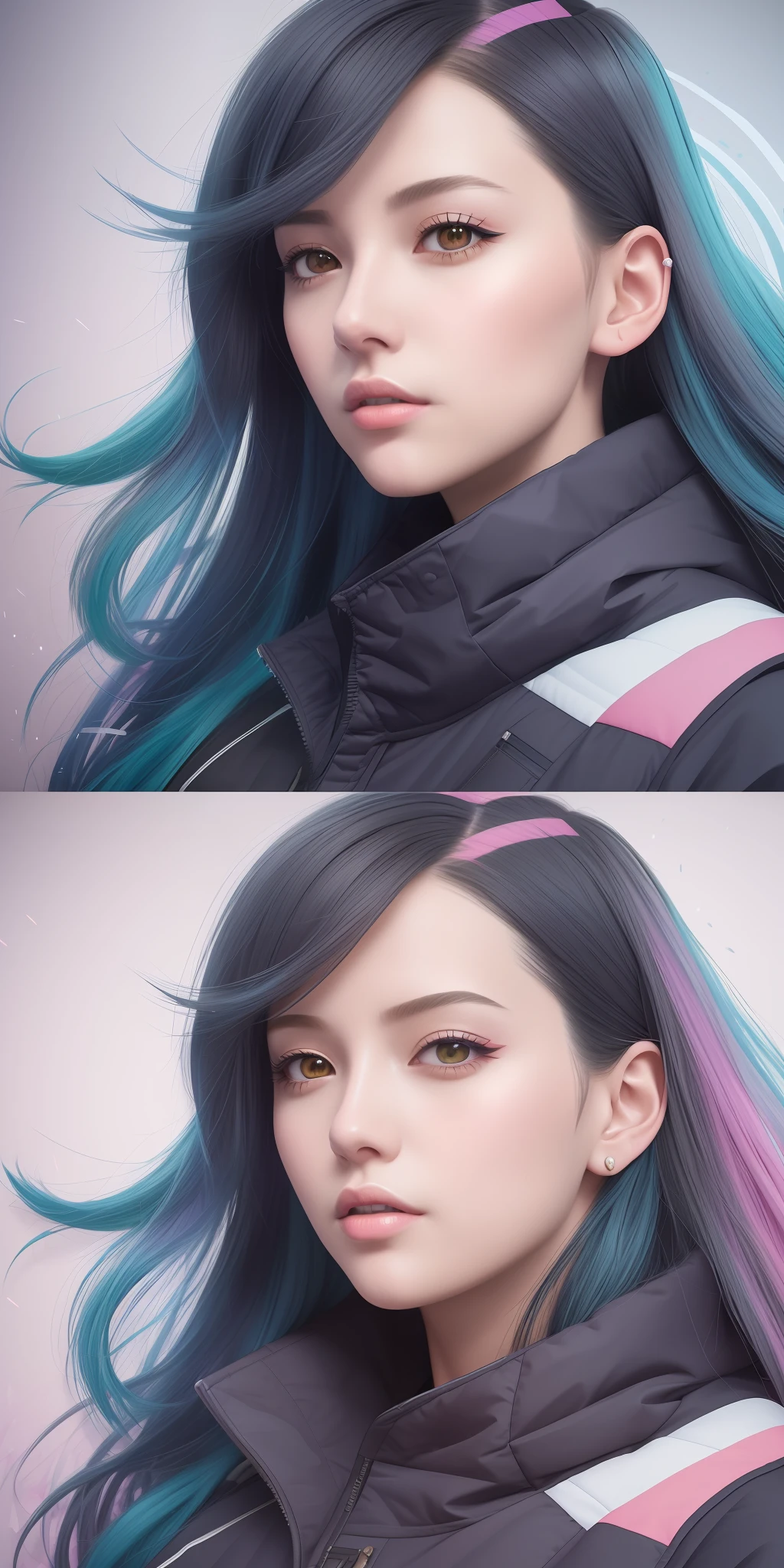 Martina Joanna painting depicting modern urban princess, portrait, minimalism, bold colors, sharply detailed, highly stylized anime illustration, hyper - detailed illustrations, modern, vibrant colors, ultra detailed, acrylic painting, trending on fanbox pixiv, palette knife and brushstrokes, Makoto Shinkai style jamie wit james gillyard edward hopper gregg rutkowski studio ghibli genshin influence, low poly, isometric art, 3d art, high detail, artstation, concept art, behance, ray tracing, smooth, sharp focus, ethereal lighting