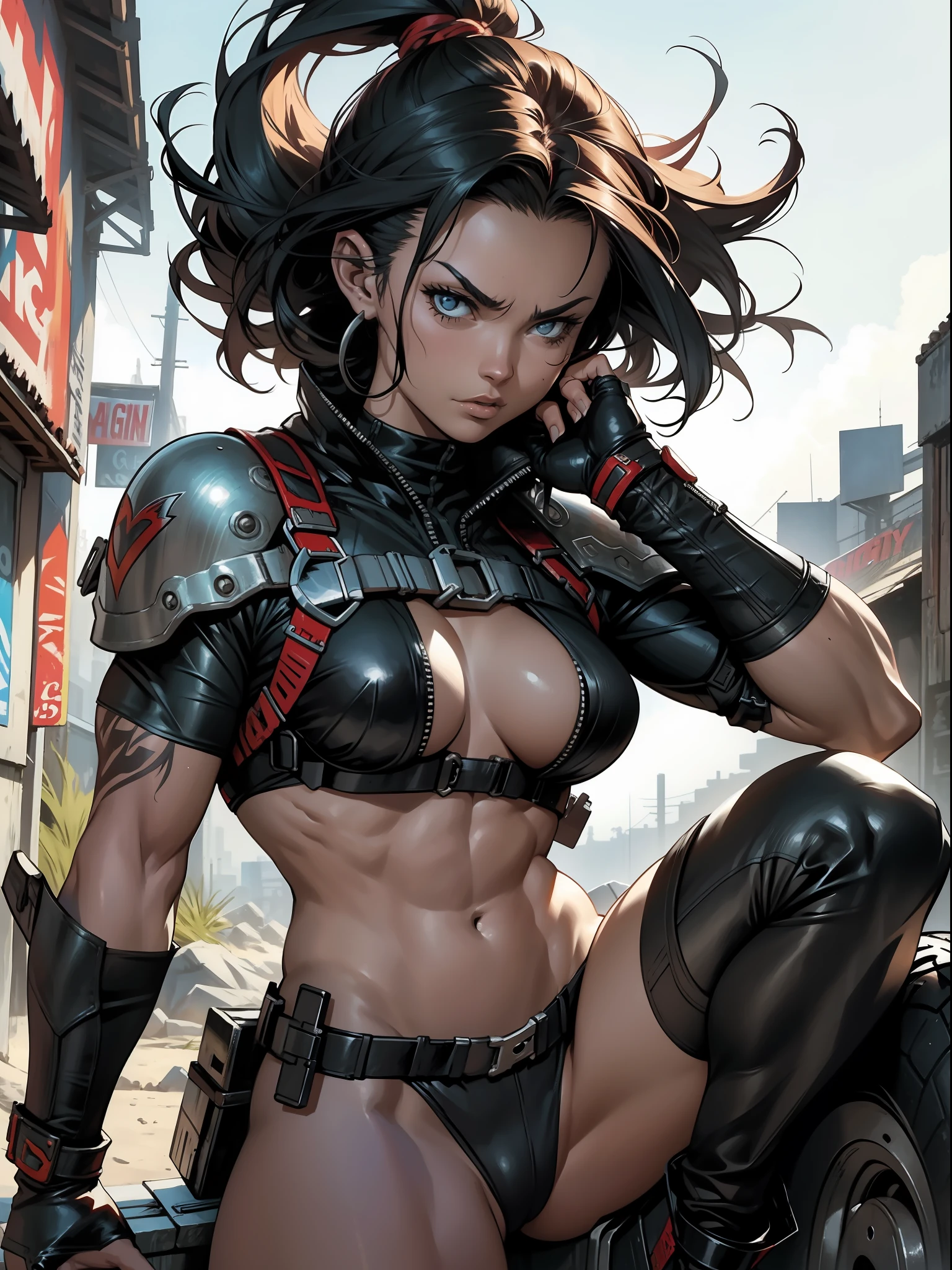 A muscular female warrior ???????????? in the Simon Bisley style for the cover of Heavy Metal magazine