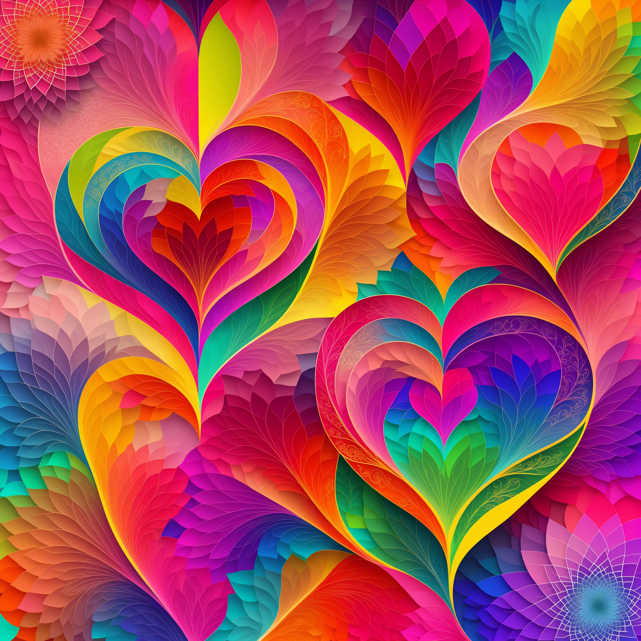 vibrant colors like pink, blue, orange and yellow. The central heart should be the highlight of the print and can be decorated with geometric patterns and abstract shapes. To add more depth to the print, I suggest adding layers of shading and textures.
For example, the heart may be surrounded by organically undulating patterns and psychedelic spirals. The print may also have floral petals and stylized leaves wrapping around the heart. For the lyrics, I suggest using a bold and colorful font, with the word "Love" or another word related to the theme.
Tags can include "psychedelic," "love," "heart," "vector art."