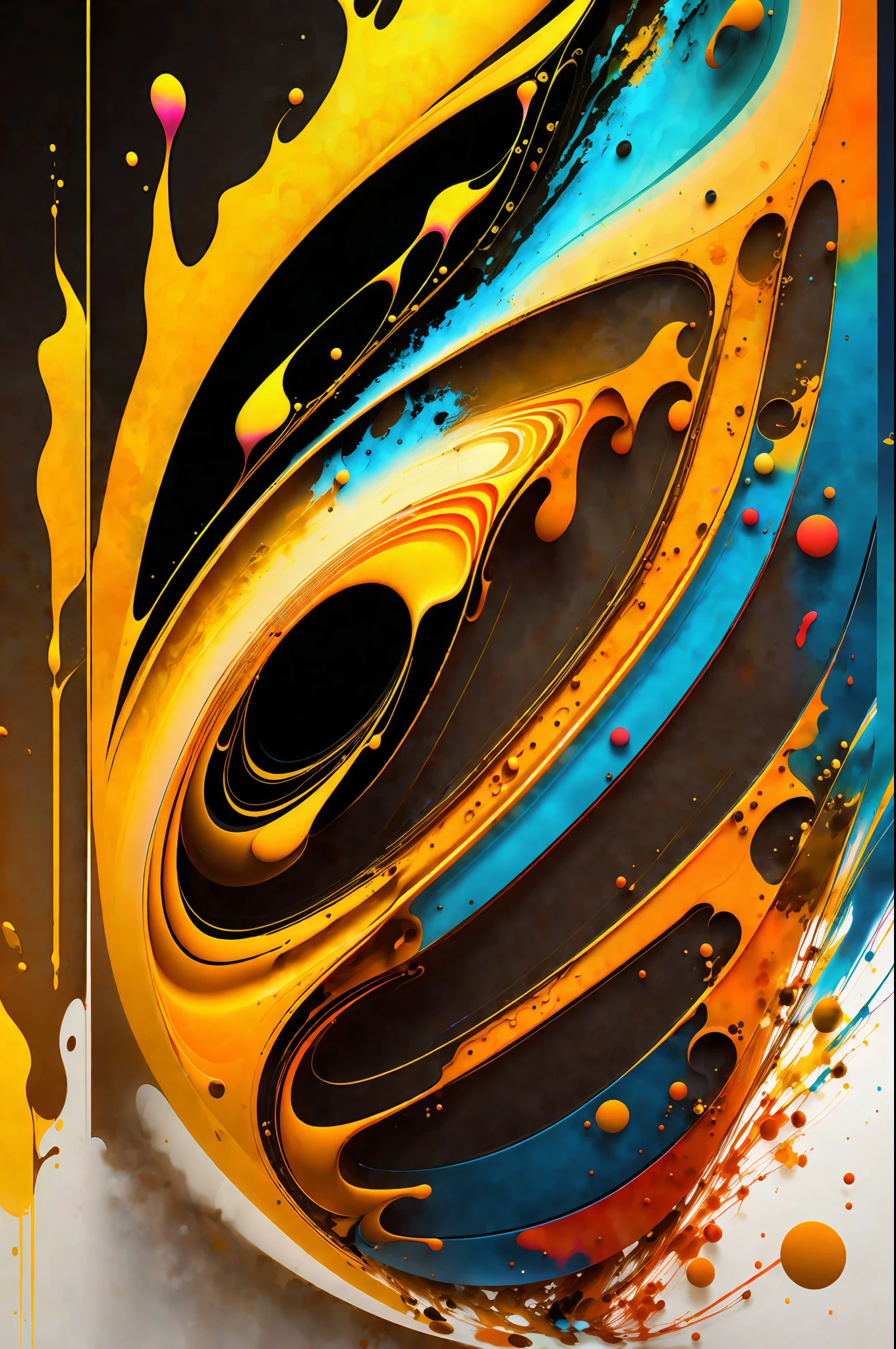 (abstract art 3D:1.2), vibrant color mix brown,ochre,gold,white and black and phosphorecent,3D cells,"vivid brushstrokes of high relief", fluid paint technique,(whirlpool:0.8),subsurface glare, psychedelic lighting, stunning glow, scattering effects,(awarded by Alberto Seveso:1.3)