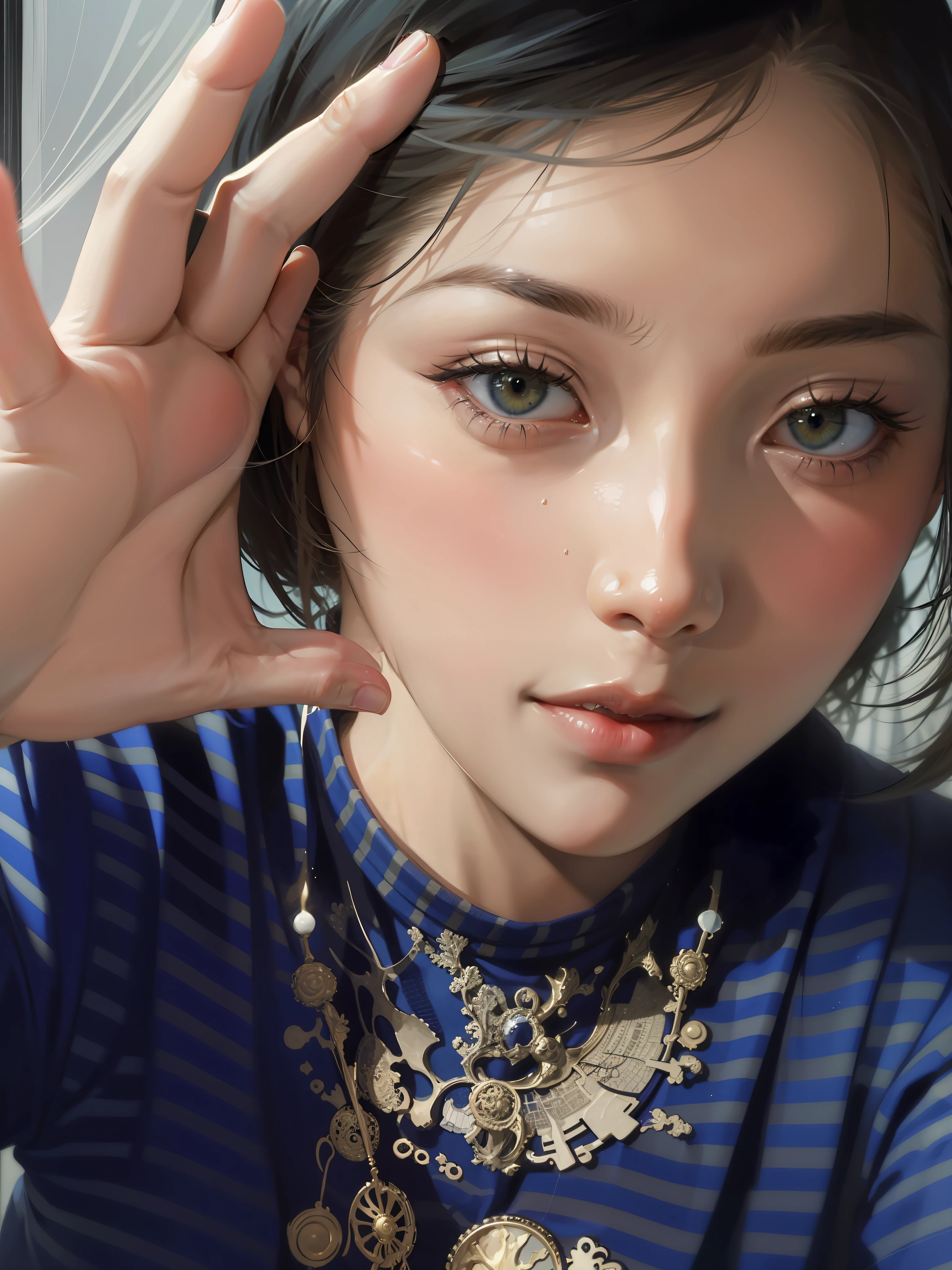 official art, unity 8k wallpaper, ultra detailed, beautiful and aesthetic, masterpiece, best quality, (zentangle, mandala, tangle, entangle), (fractal art:1.3) , 1girl, extremely detailed, dynamic angle, cowboyshot, the most beautiful form of chaos, elegant, a brutalist designed, vivid colours, romanticism, by james jean, roby dwi antono, ross tran, francis bacon, michal mraz, adrian ghenie, petra cortright, gerhard richter, takato yamamoto, ashley wood, atmospheric, ecstasy of musical notes, streaming musical notes visible