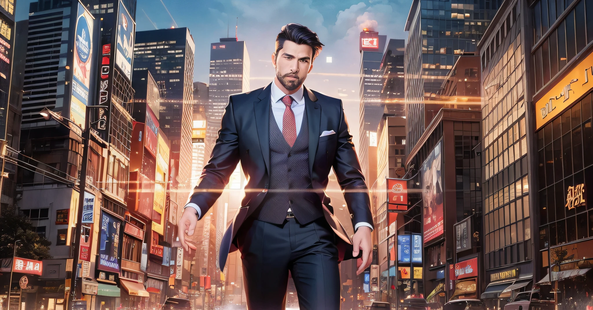 masterpiece, top quality, 8k, unique, rich, explosive, silhouette, realistic, sharp focus, illustration, best quality, masterpiece, super high resolution, detailed background, one, solo, one man, suit, mature, sales, work, rich men, short hair, Japan men, full body, tyndall effect, absurdity, luxury, big explosion background, money fluttering, salesman, sales, business, action, Steam, Particle Effect, Power, Metropolis, Solo, Lighting, Light, Dynamic Angle, Depth of Field, --auto --s2