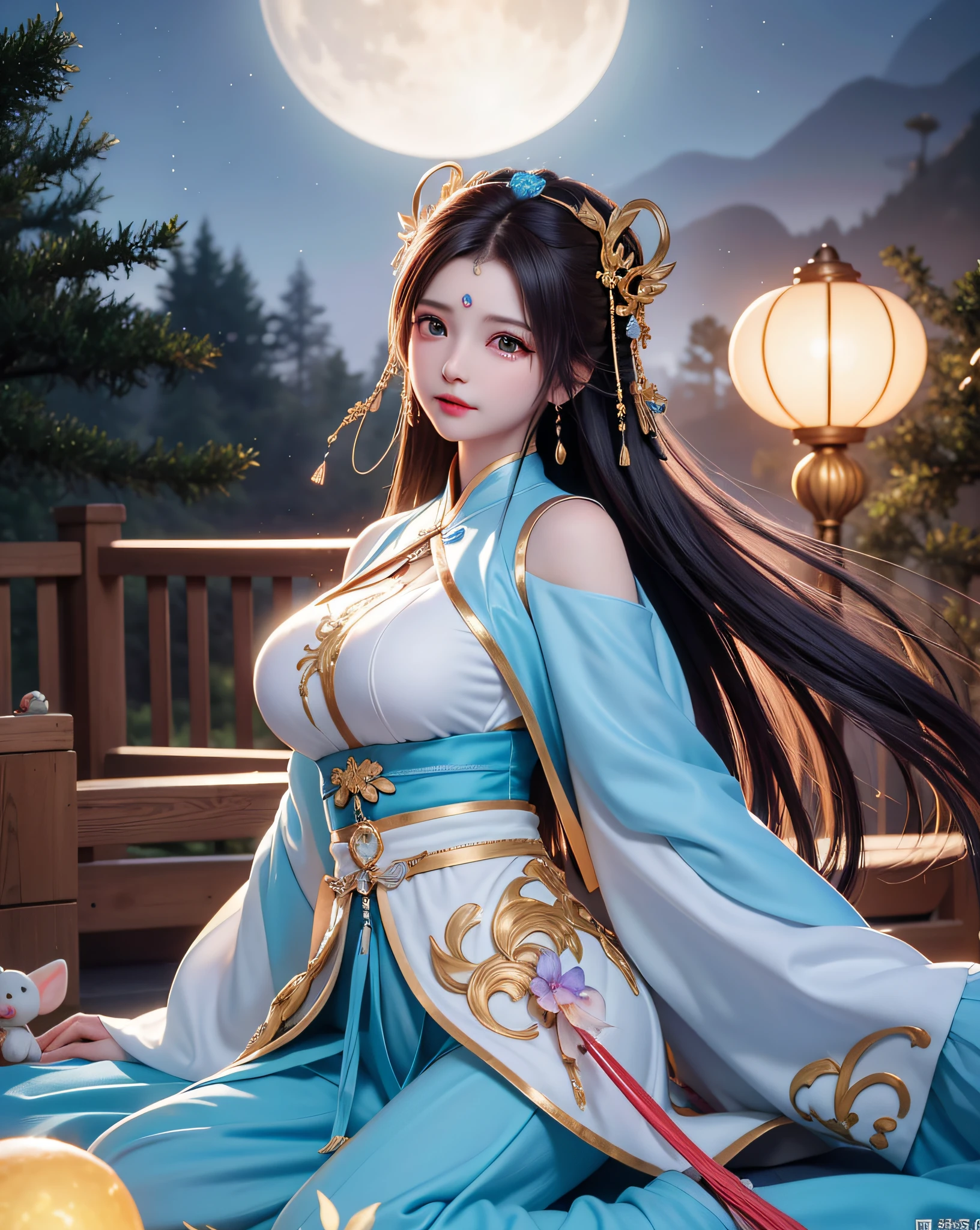 (8k, RAW photo:1.2), best quality, ultra high res,dramatic angle,(fluttered detailed color splashs), (illustration),(((1 girl))),(long hair),(rain:0.9), (头饰:1.4),少女身边有一座古宫,汉服,(重点),彩色水墨画,(泼彩),泼彩,(((colorful))),(素描:0.8) , Masterpiece, best quality, beautiful painted, highly detailed,(denoising:0.6),[splash ink],((ink refraction)), (beautiful detailed sky),moon,highly,detaild,(masterpiece, best quality, extremely detailed） CG unity 8k壁纸，杰作，最好的质量，超详细），（石蒜），