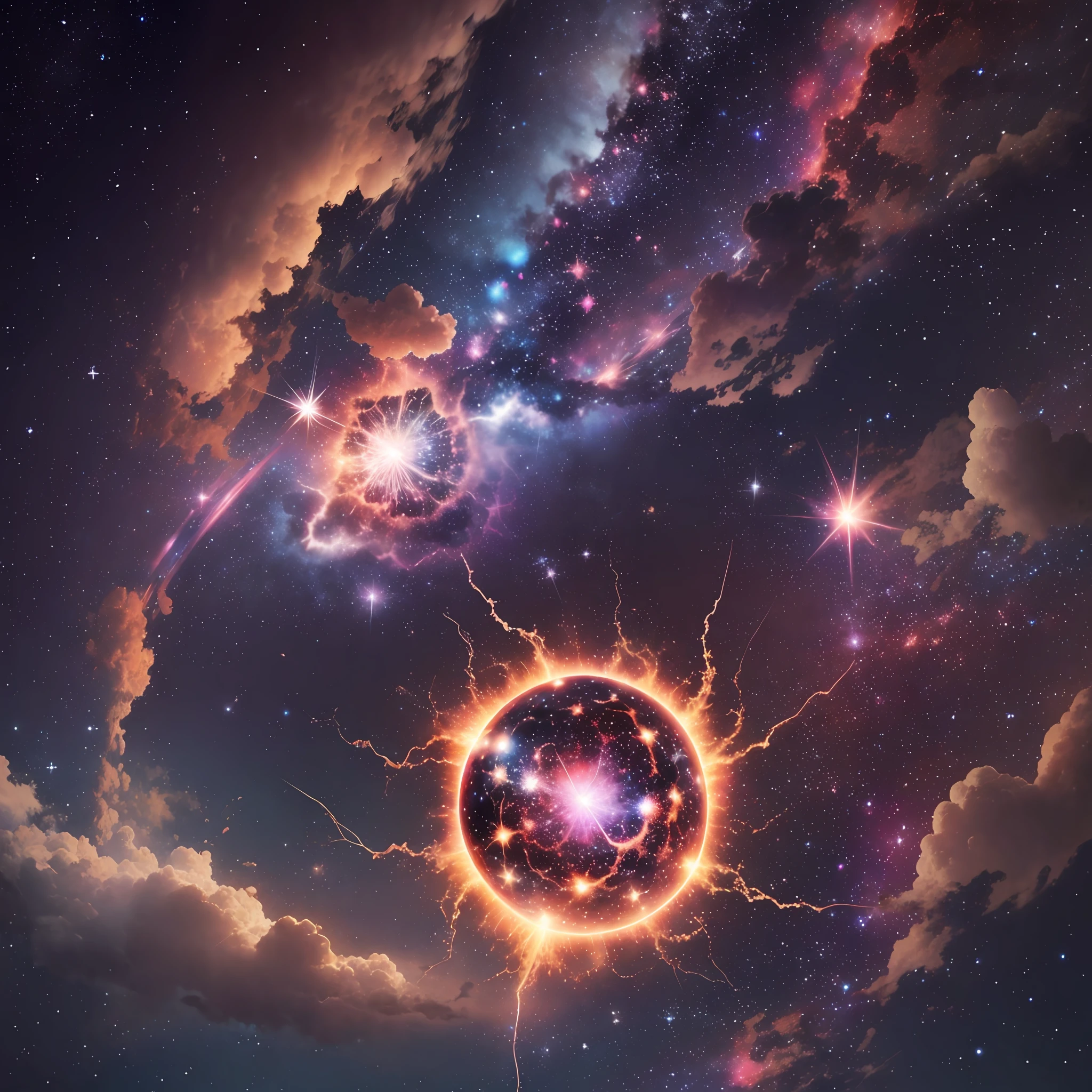 Starry sky with the explosion of a supernova --auto --s2