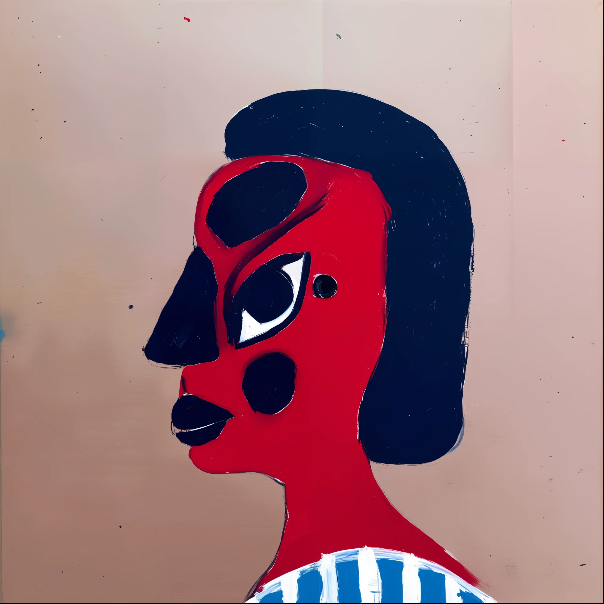 painting of a woman with a red face and black hair, tempera on wood, gouache on canvas, portrait in the style of craola, red face, inspired by Oswaldo Guayasamín, inspired by Kees Bol, inspired by Joan Brown, red faced, inspired by Pierre Alechinsky, outsider art style, gouache on paper, inspired by José Clemente Orozco