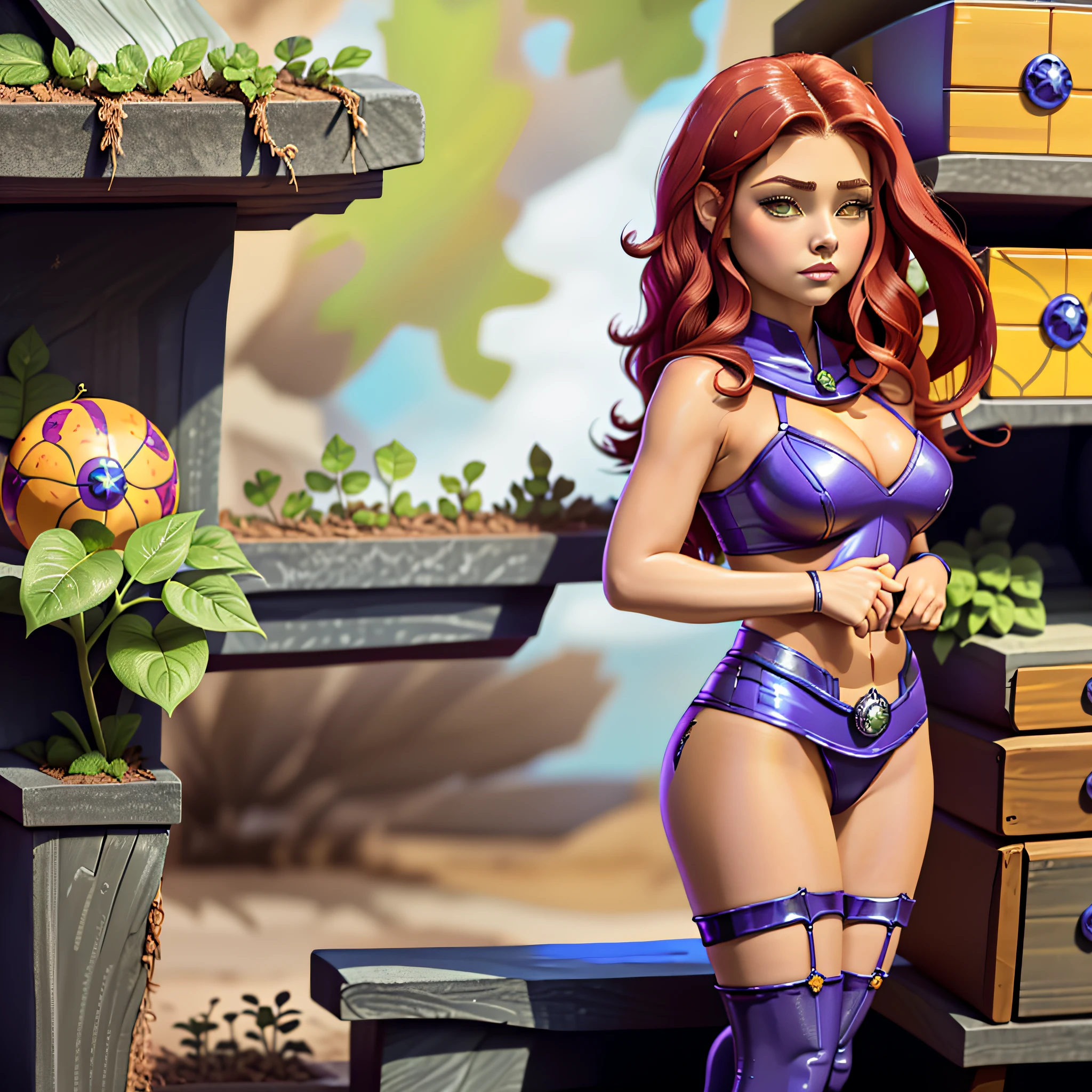 STICKER (best quality, masterpiece, highres:1.3), (solid outline:1.2), absurdres, women full view, large breasts, star eye, Starfire, Superhero, blush, dark eyes, red hair, purple costume, naked, see thru, milf, full body portrait, cowboy shot, no background, looking up, perfect face, detailed face, bangs, perfect body, beautiful eyes, pretty face, bright skin, idol, shoes, cleavage, face view, ass view, side by side, sexy stockings, unbutton top, panties, full body, shoes visible, standing up,