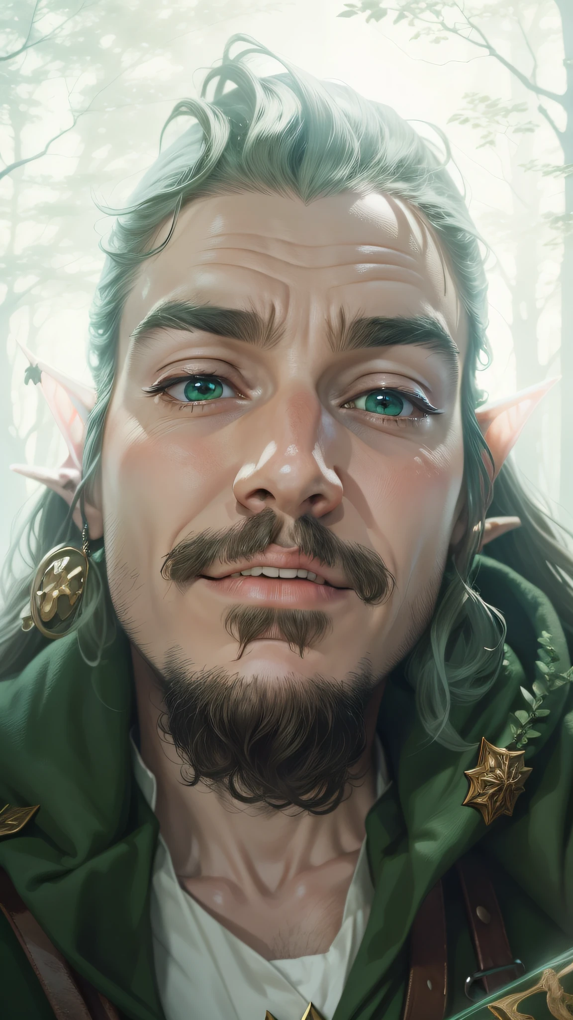 (best illustration), elf, pointy ears, 8k, ultrarealistic, Forest background. --auto --s2