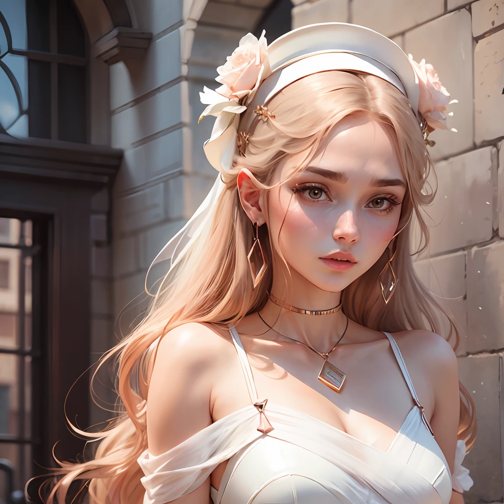 clerig  female in white And Rose Gold. --auto --s2
