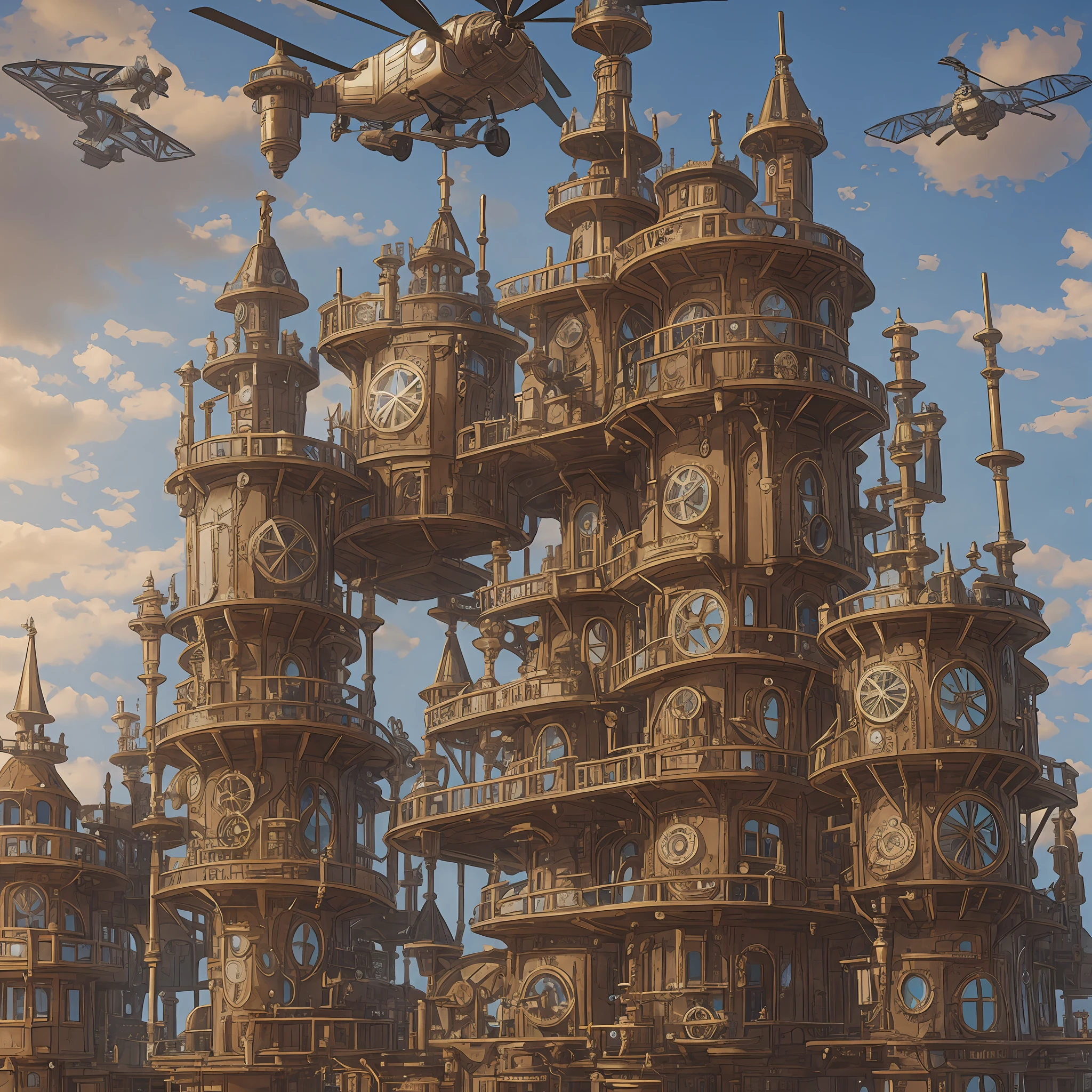 SteamPunkAI, Cogpunk helicopter, city castle, steampunk --auto --s2