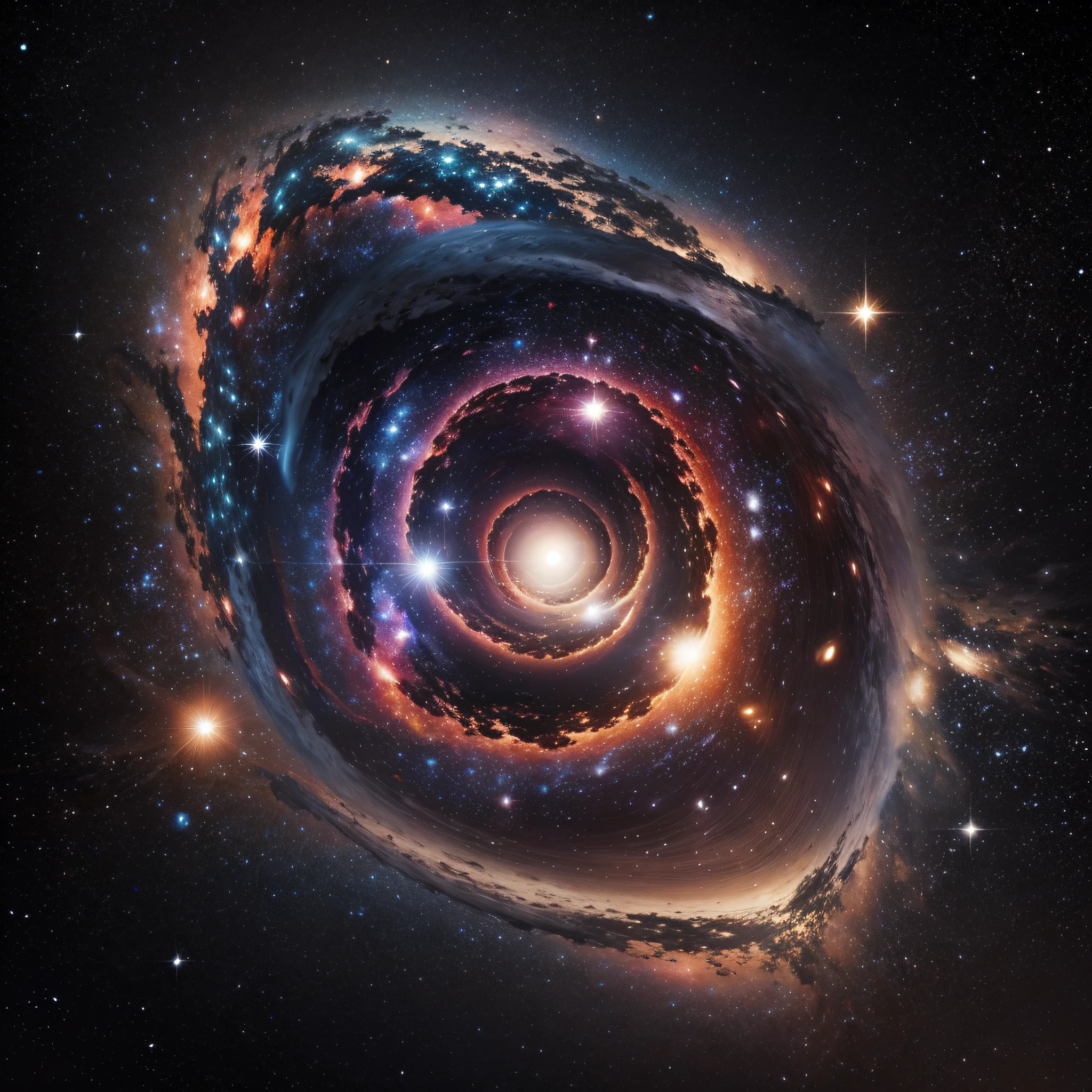 Create a realistic picture of the universe and its galaxies