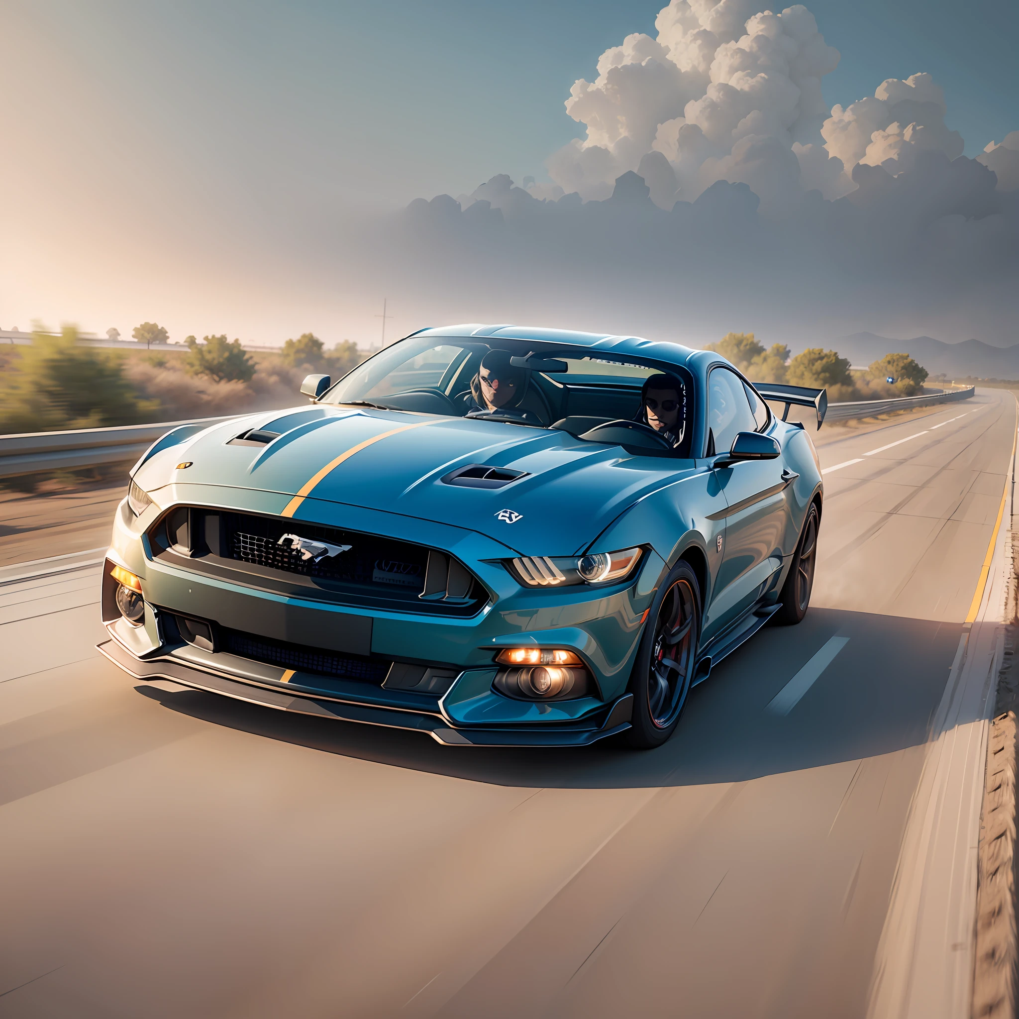 2024 mustang car racing, image capturing the dynamic and implied movement, motion blur, intense, action scenes, dynamic action, dynamic motion, captured by Phantom High-Speed Camera, Neil Leifer, Walter Iooss Jr., Elsa Garrison, cinematic lighting, oscar winner film, intricate details of the car, oscar winner VFX, hyper-realistic, clean sharp focus, cinematic color grading, film grain --ar 16:9 --v 5.1 --auto --s2