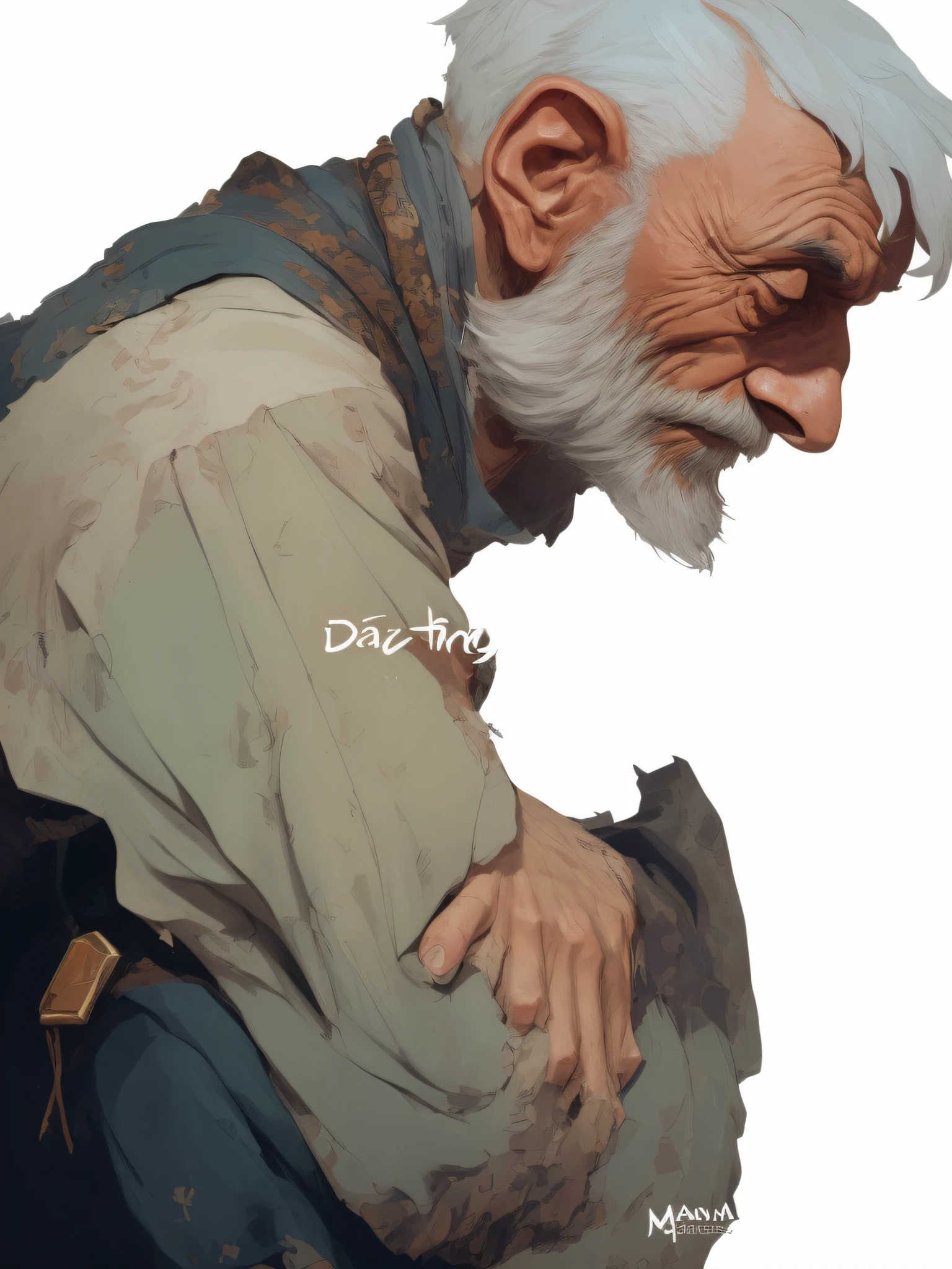 there is a picture of a man with a beard and a shirt, dabbing, pascal blanche, low detailed. digital painting, guweiz, amazing details, frank frzetta, posuka demizu, moebius comic style, daniel lezama painting style, ultra detail. digital painting, frank franzetta, disco elysium character, stylized painting