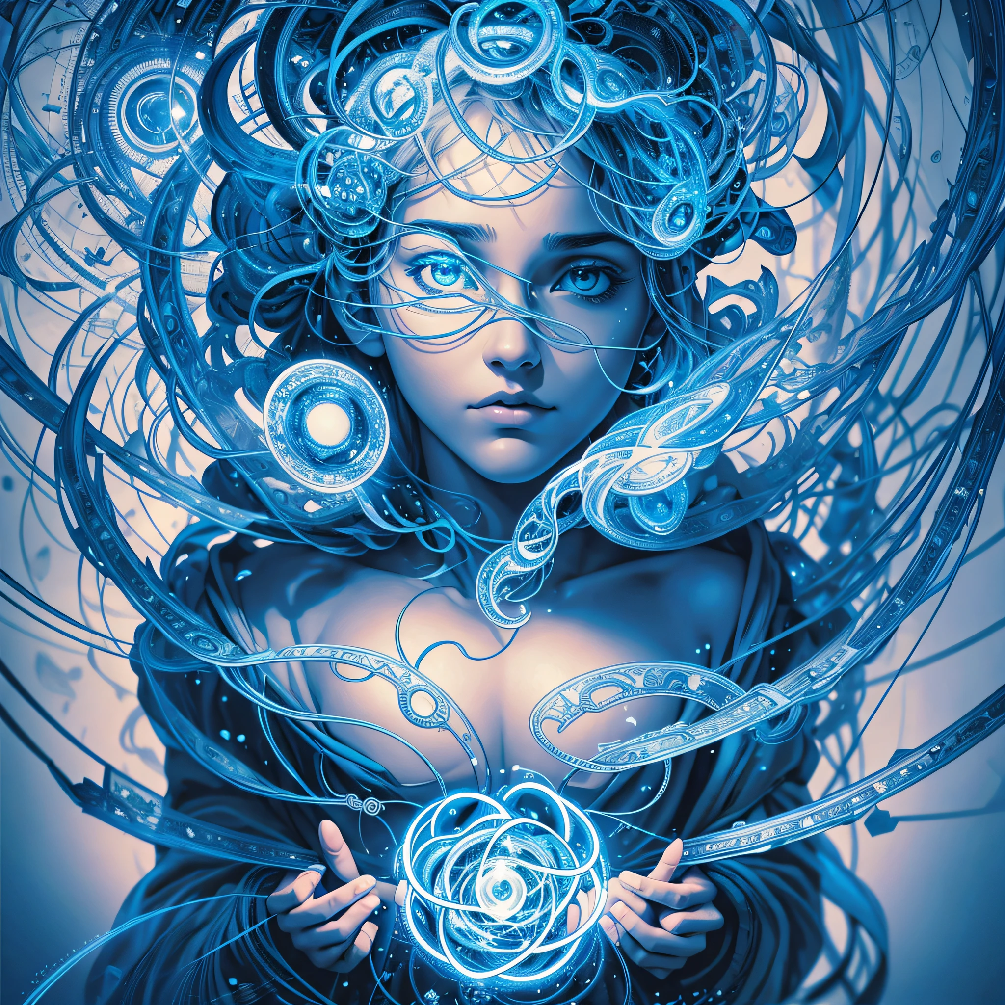 An image in shades of blue and white, depicting a brain with tangled thought trails all around, symbolizing the mental confusion caused by distractions. In the center of the brain, a bright and sharp focus point stands out, representing concentration and the power to direct attention. This image visually captures the contrast between distraction and concentration, arousing the reader's curiosity and interest.
Share
Save --auto --s2