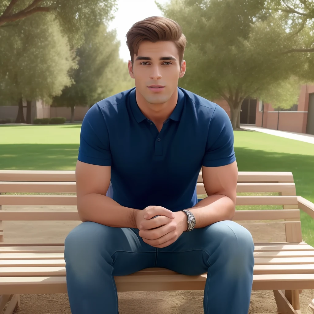 Create for me a realistic man with an average age of 23 who is in a college