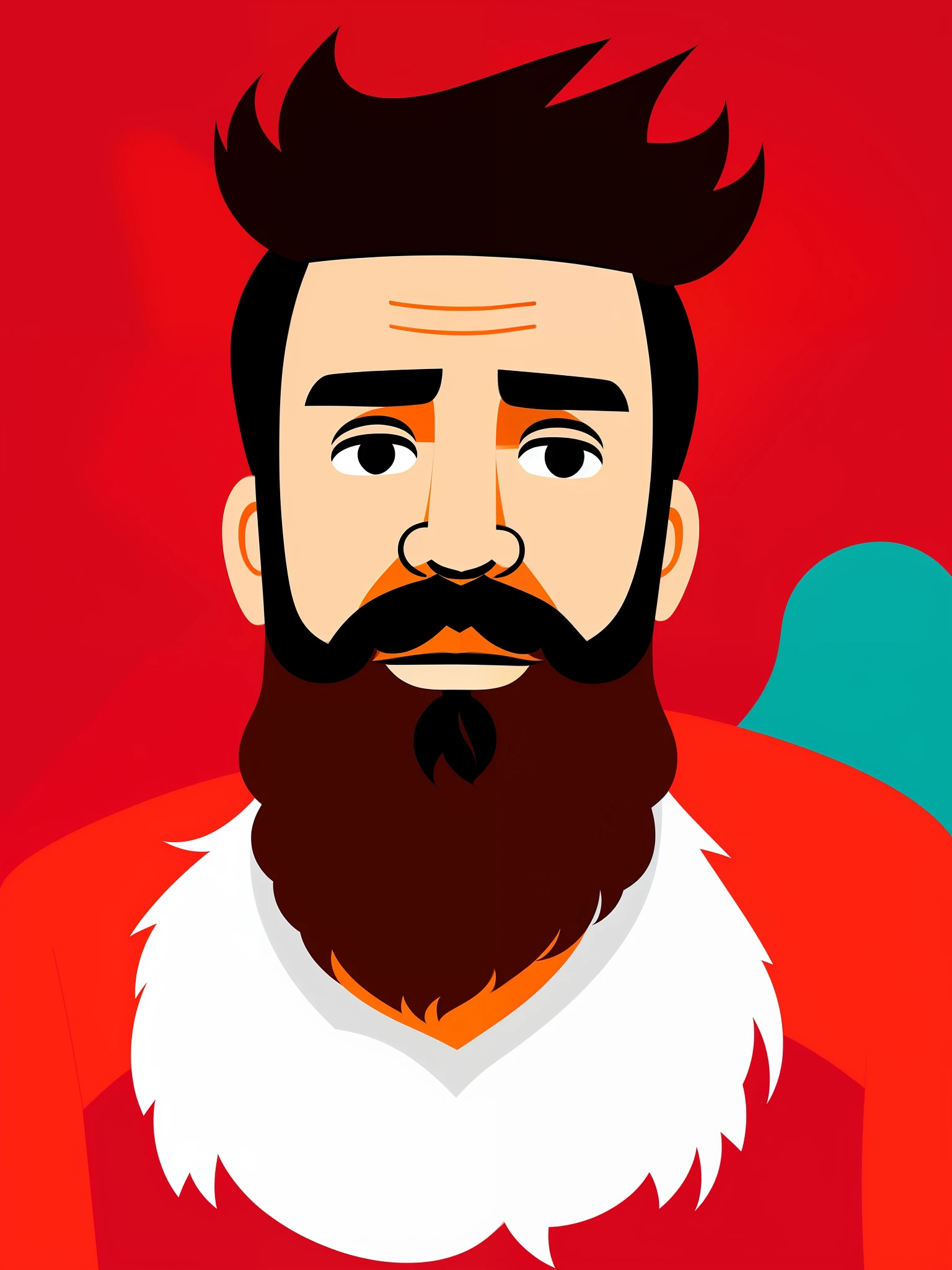 there is a cartoon of a man with beard and mustache, flat illustration, red beard, illustration, hipster father, bearded man, thick beard, digital illustration, stylized digital illustration, highly detailed thick beard, big beard, vector, vector illustration, flat vector art, epic beard, some beard