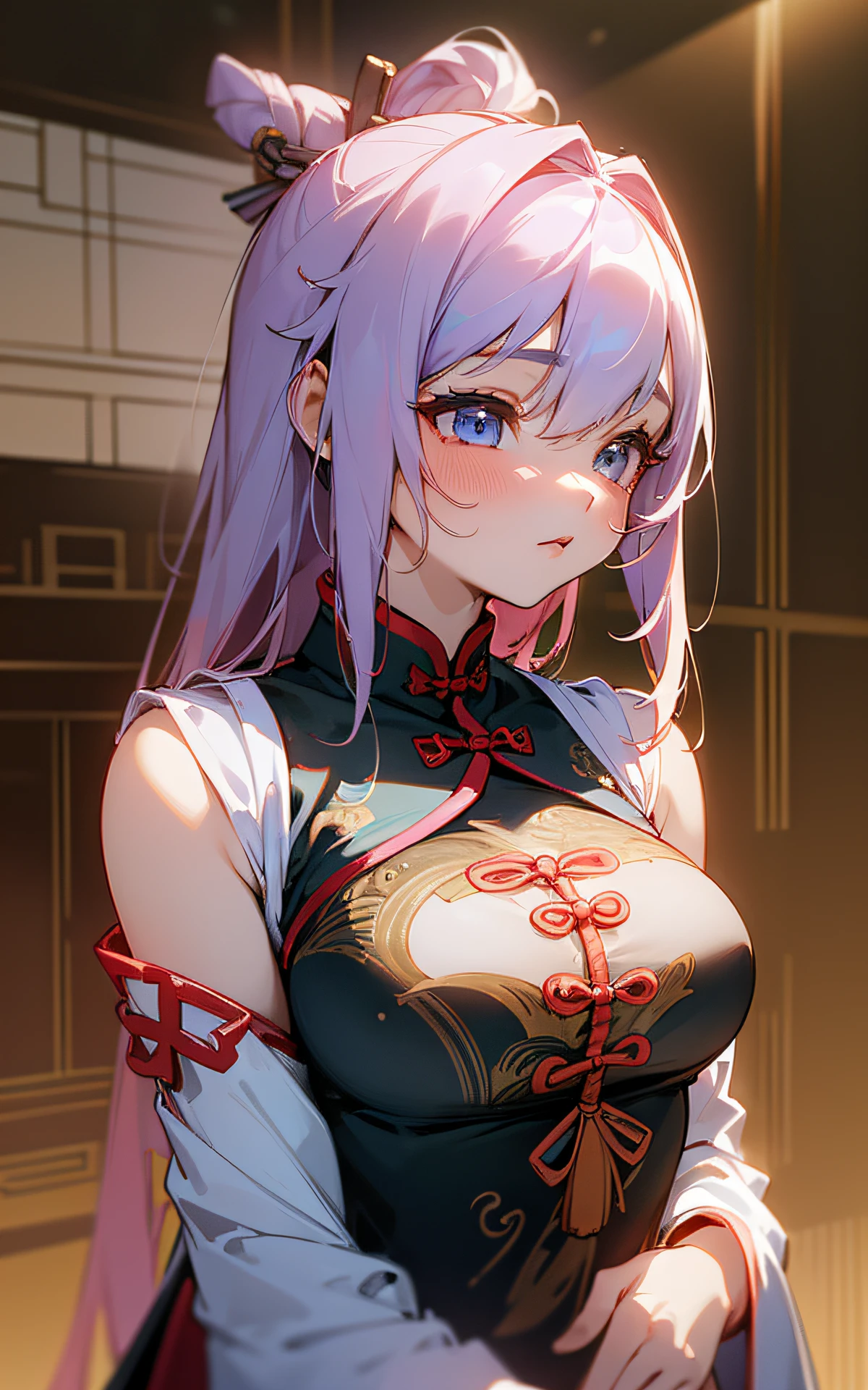 (Unity 16k Wallpaper, Masterpiece, Best Quality, Ultra-Detailed, Extremely Detailed CG, Caustics, Cinematic Lighting, Detailed, Beautiful Detailed Eyes, NSFW:2.0, 1girl, Curby), Ultra High Resolution, Fine skin, (cute: 1.2), (15-year-old girl), ((Chinese clothes: 1.2)), ((Fine background writing, saturated, strong light, sexy Chinese clothes)),