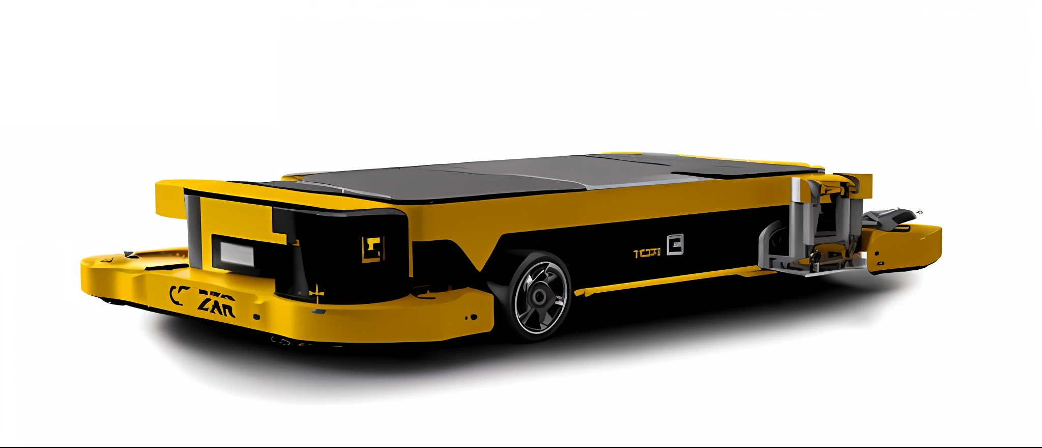1 yellow flat autonomous mobile robot