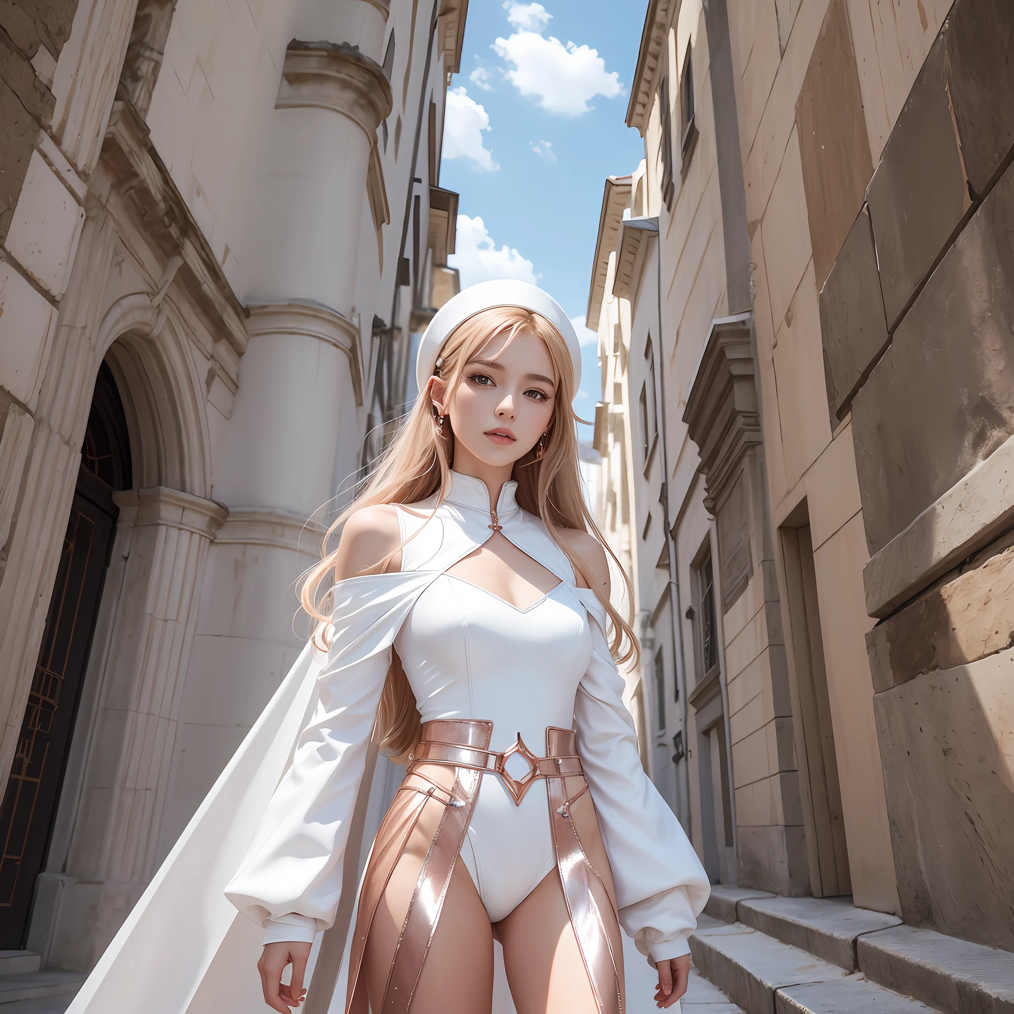clerig saint female in white and rosegold. --auto --s2