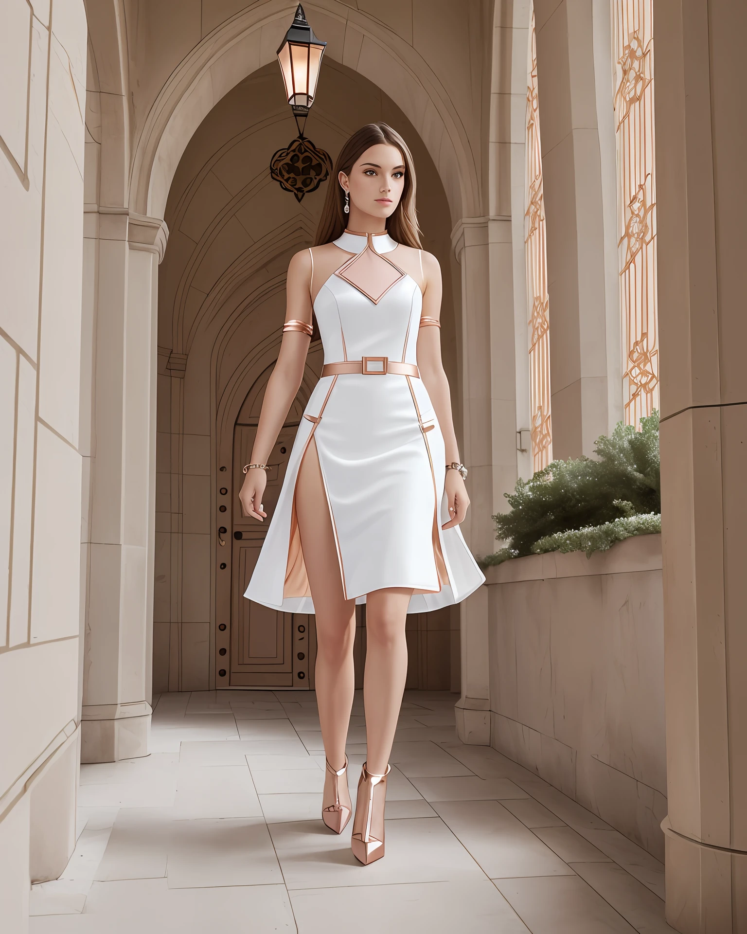 clerig saint female in white and rosegold. --auto --s2