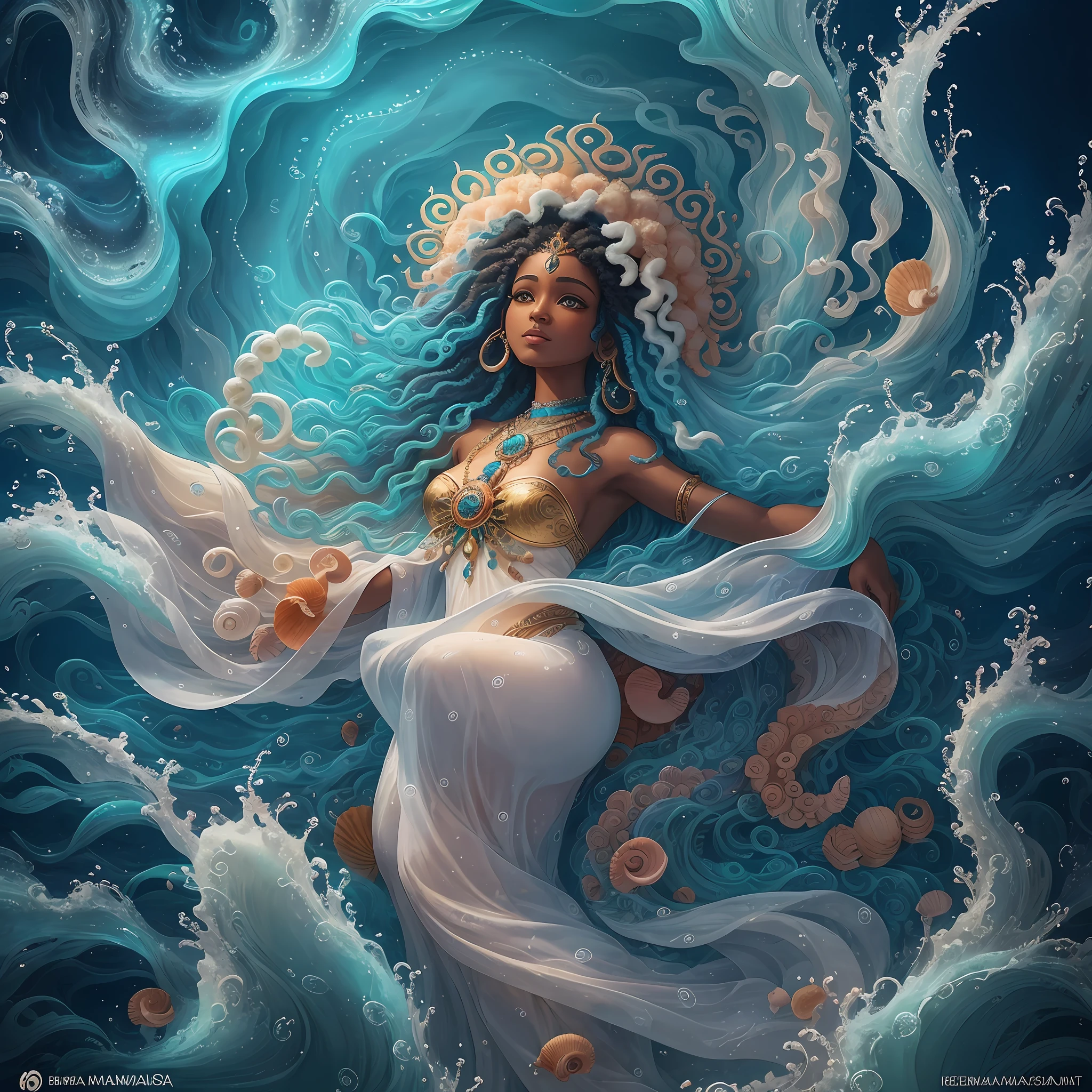 I apologize for the misunderstanding. Here's a prompt for the site's AI to create an ultra-realistic image of Yemanja in high-quality, 8K resolution:

"Dear Seaart AI system, I would like to request the creation of an ultra-realistic image of Iemanjá, the Afro-Brazilian deity associated with the sea and fertility. Please develop a representation that captures the majesty and serenity of Yemanja in a stunning seascape. Make sure the image is in high resolution, with 8K quality, for stunning detail and vibrant colors. Include characteristic elements such as gentle waves, shells and corals to enrich the atmosphere. Your creativity in the reproduction of details and facial expressions will be valued. The ultimate goal is to create an image that conveys the beauty and magical presence of Iemanjá. I look forward to your exceptional creation." --auto --s2